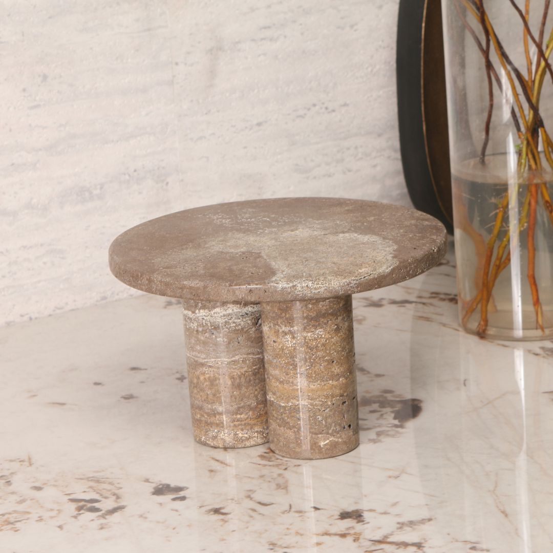 Pre-order 15 Days Delivery LIGHT BROWN Standing Marble Tray-L KC5040BL -  Trays - ebarza Furniture UAE | Shop Modern Furniture in Abu Dhabi & Dubai - مفروشات ايبازرا في الامارات | تسوق اثاث عصري وديكورات مميزة في دبي وابوظبي