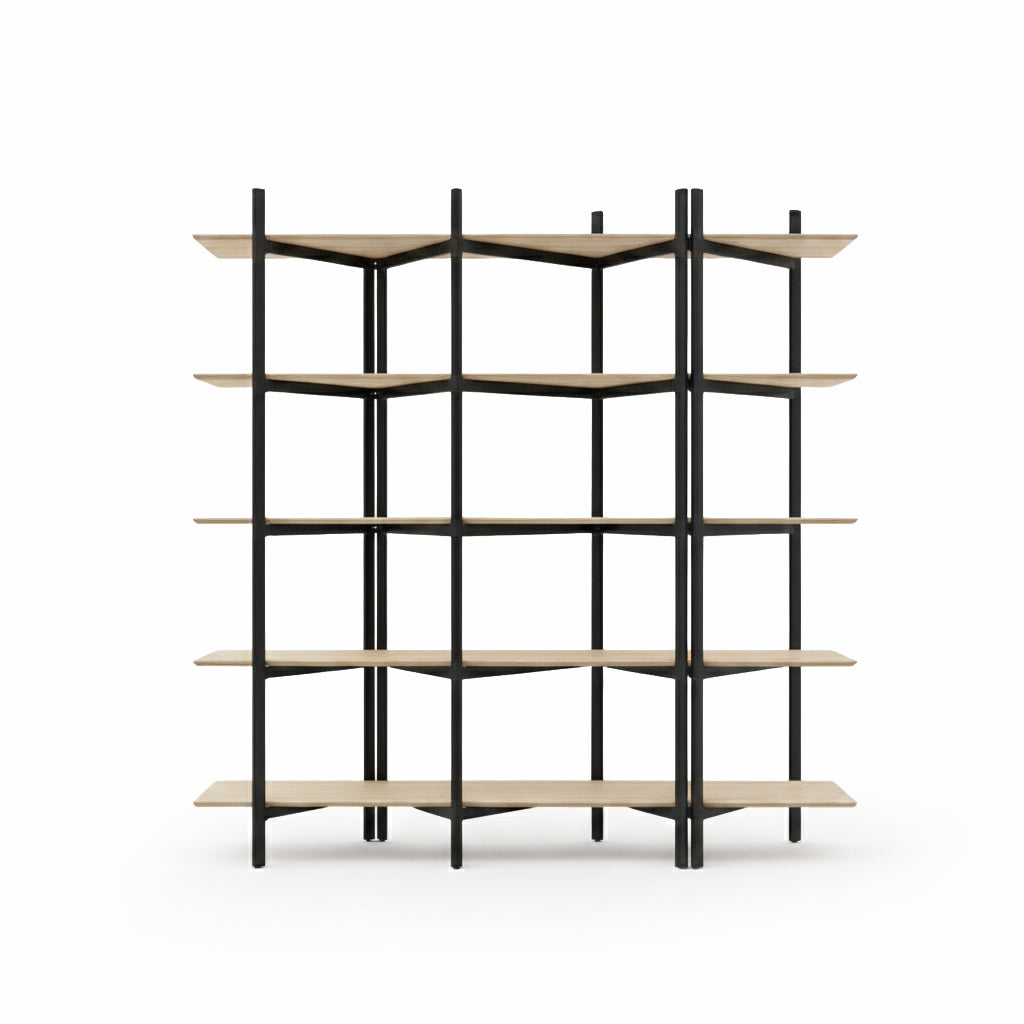 Solid Wood 5 Levels Shelf Sp17359Xl-N -  Shelves - ebarza Furniture UAE | Shop Modern Furniture in Abu Dhabi & Dubai - مفروشات ايبازرا في الامارات | تسوق اثاث عصري وديكورات مميزة في دبي وابوظبي