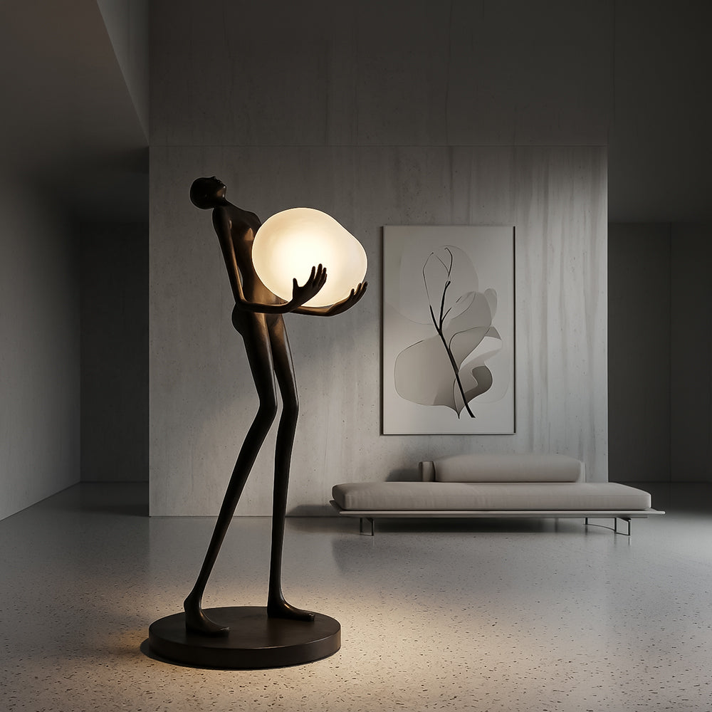 Shiny Space Grey fiberglass sculpture artwork by BEACON, titled 130 Days Delivery, with smooth reflective surface and modern design.