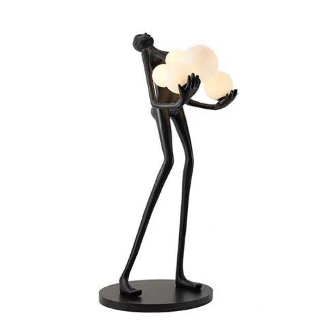 Shiny space grey fiberglass sculpture artwork by BEACON, showcasing a sleek, modern design with reflective surface.