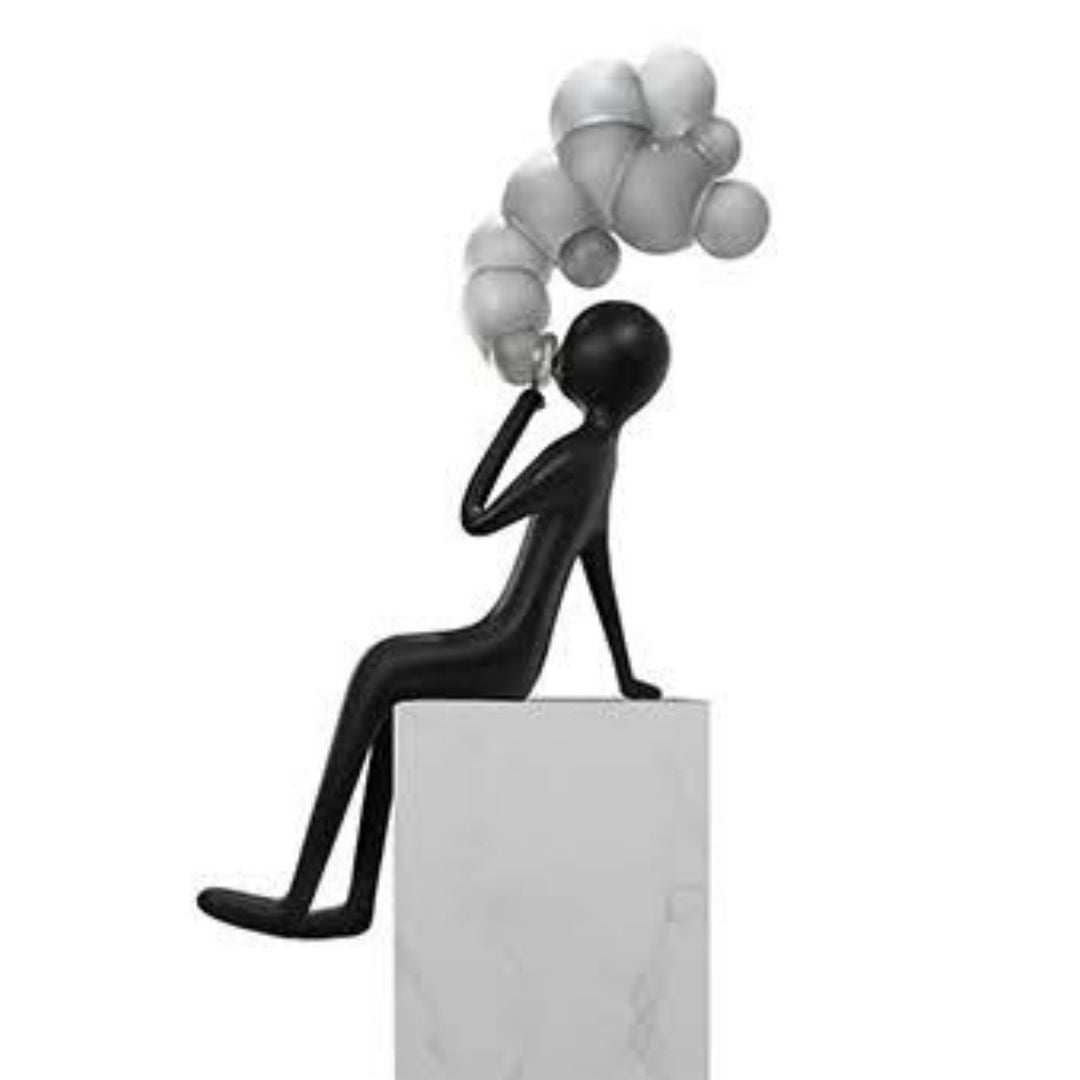Shiny space grey fiberglass sculpture artwork by BEACON, model F9122, showcasing a sleek, modern design with reflective surface.