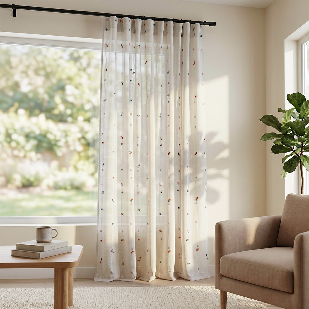 Light blue sprink decoration curtain fabric from BEACON, featuring a delicate sprinkle pattern for curtains and drapes.