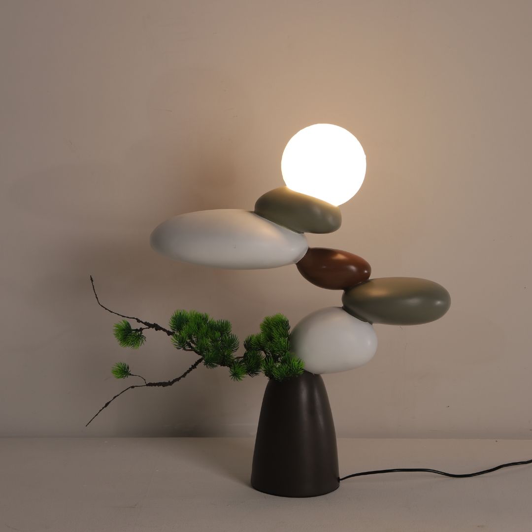 Step Stone Resin Table lamp HTD-2443 -  Desk/table Lamps - ebarza Furniture UAE | Shop Modern Furniture in Abu Dhabi & Dubai - مفروشات ايبازرا في الامارات | تسوق اثاث عصري وديكورات مميزة في دبي وابوظبي
