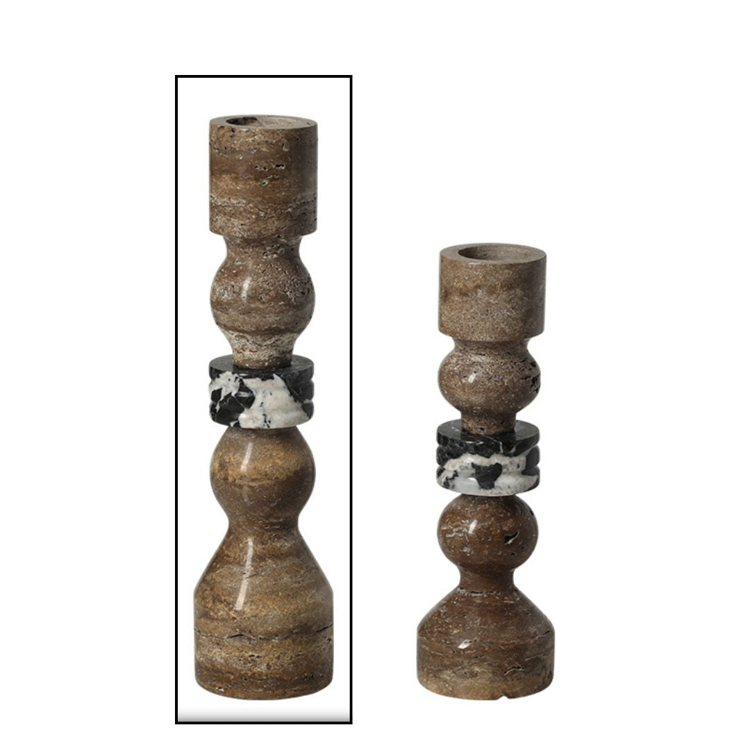 Pre-order 45 Days Delivery Stone String Marble Candlestick Gray-A FB-T25082A -  Candle Holders - ebarza Furniture UAE | Shop Modern Furniture in Abu Dhabi & Dubai - مفروشات ايبازرا في الامارات | تسوق اثاث عصري وديكورات مميزة في دبي وابوظبي