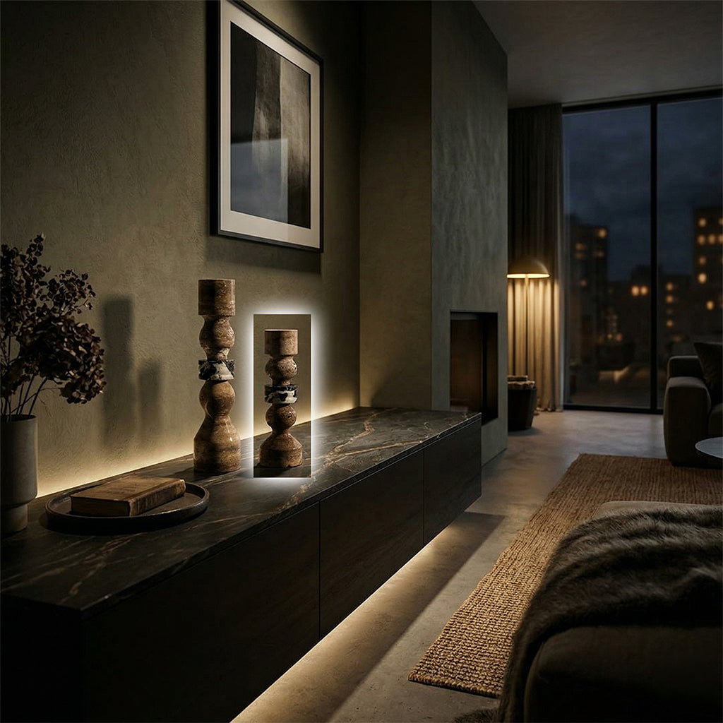 FB-T25082B -شمعدان رخامي رمادي اللون