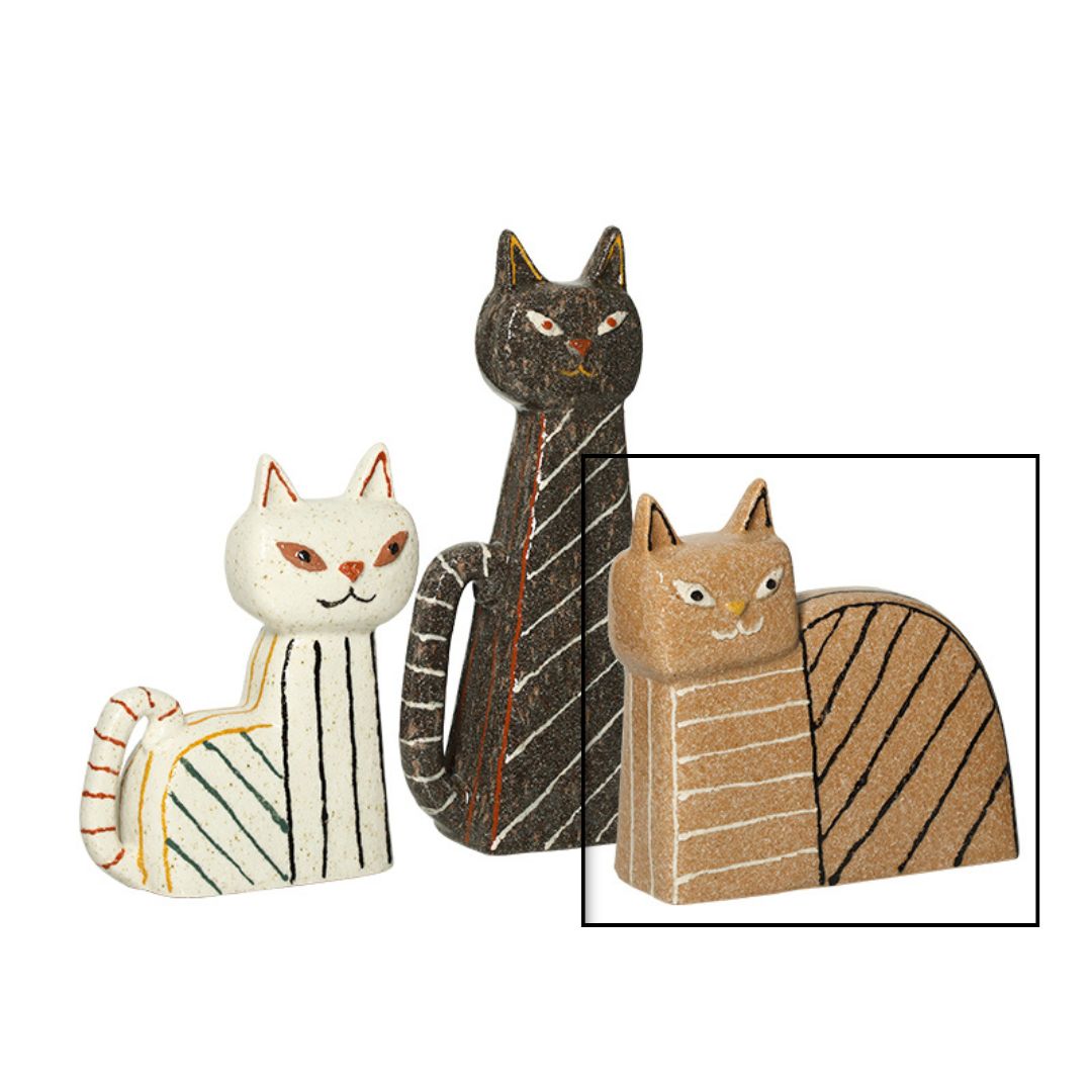 Pre-order 45 Days Delivery Striped Hand-Painted Ceramic Sand Cat-B FF-D25092B -  Home Decor Figurines - ebarza Furniture UAE | Shop Modern Furniture in Abu Dhabi & Dubai - مفروشات ايبازرا في الامارات | تسوق اثاث عصري وديكورات مميزة في دبي وابوظبي