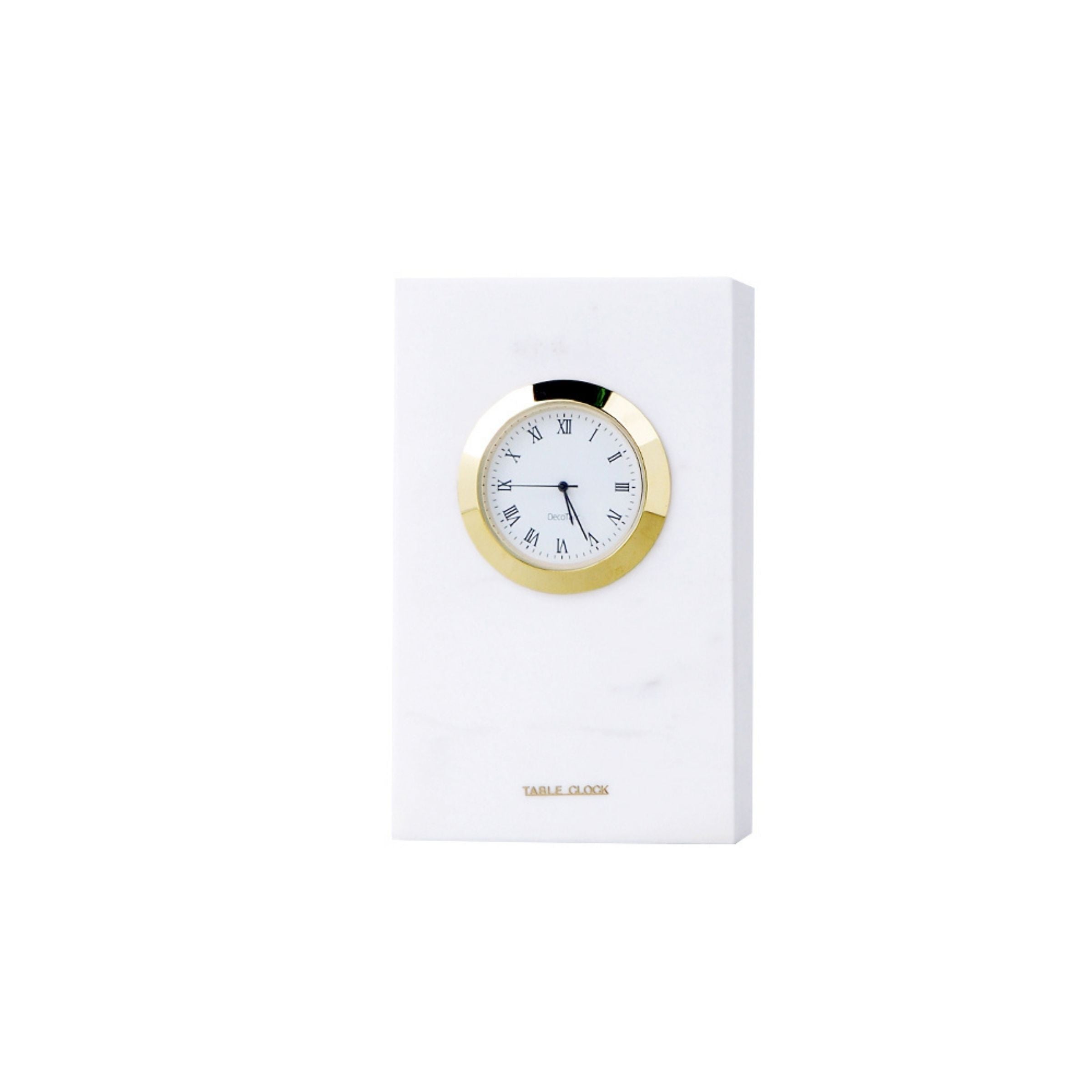 Jazz White Marble Small Desk Clock TCA880 -  Clocks | ساعة مكتب صغيرة من الرخام الأبيض الجاز - ebarza Furniture UAE | Shop Modern Furniture in Abu Dhabi & Dubai - مفروشات ايبازرا في الامارات | تسوق اثاث عصري وديكورات مميزة في دبي وابوظبي