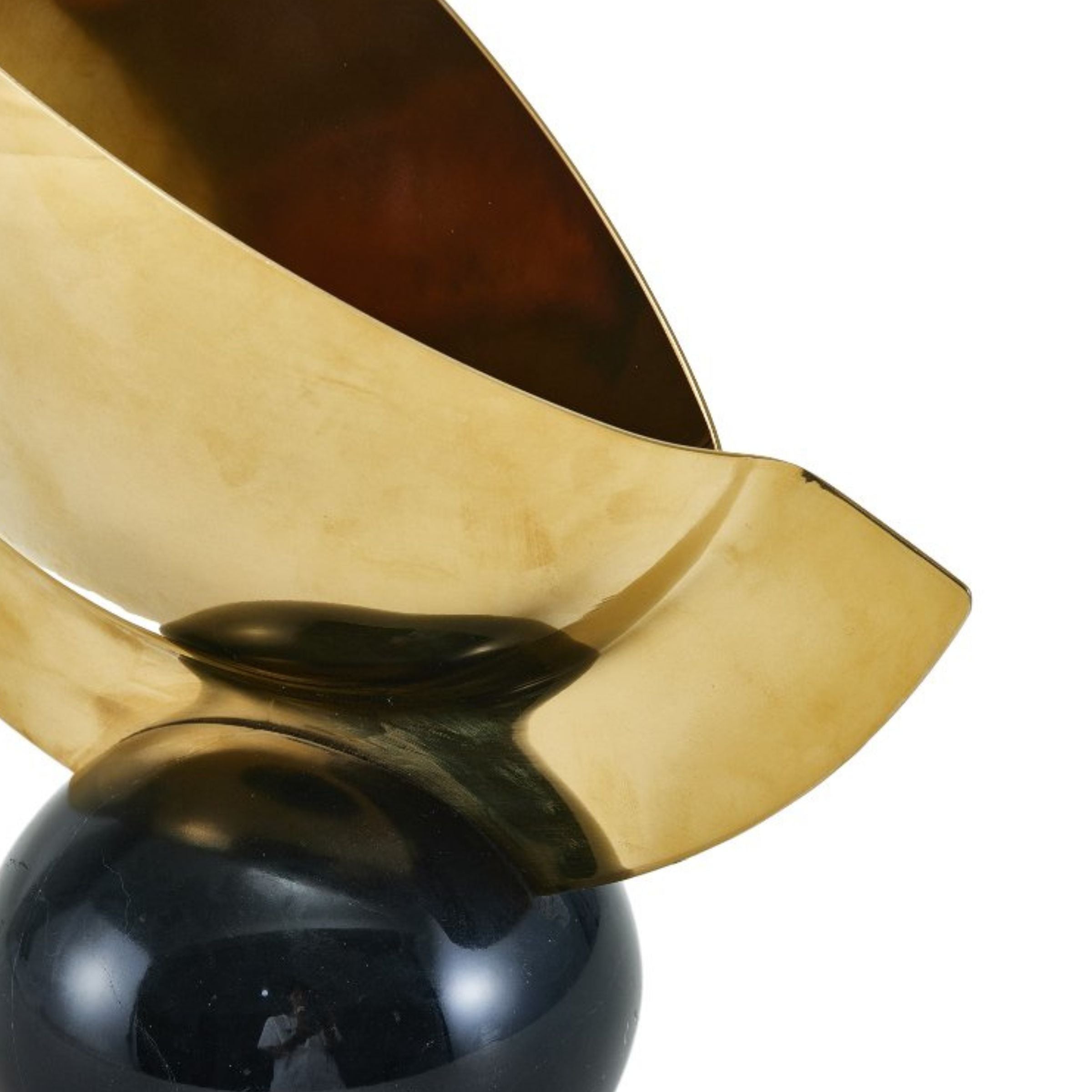 GOLD MARBLE & STEEL VASE TX11101 -  Vases | مزهرية من الرخام والفولاذ الذهبي - ebarza Furniture UAE | Shop Modern Furniture in Abu Dhabi & Dubai - مفروشات ايبازرا في الامارات | تسوق اثاث عصري وديكورات مميزة في دبي وابوظبي