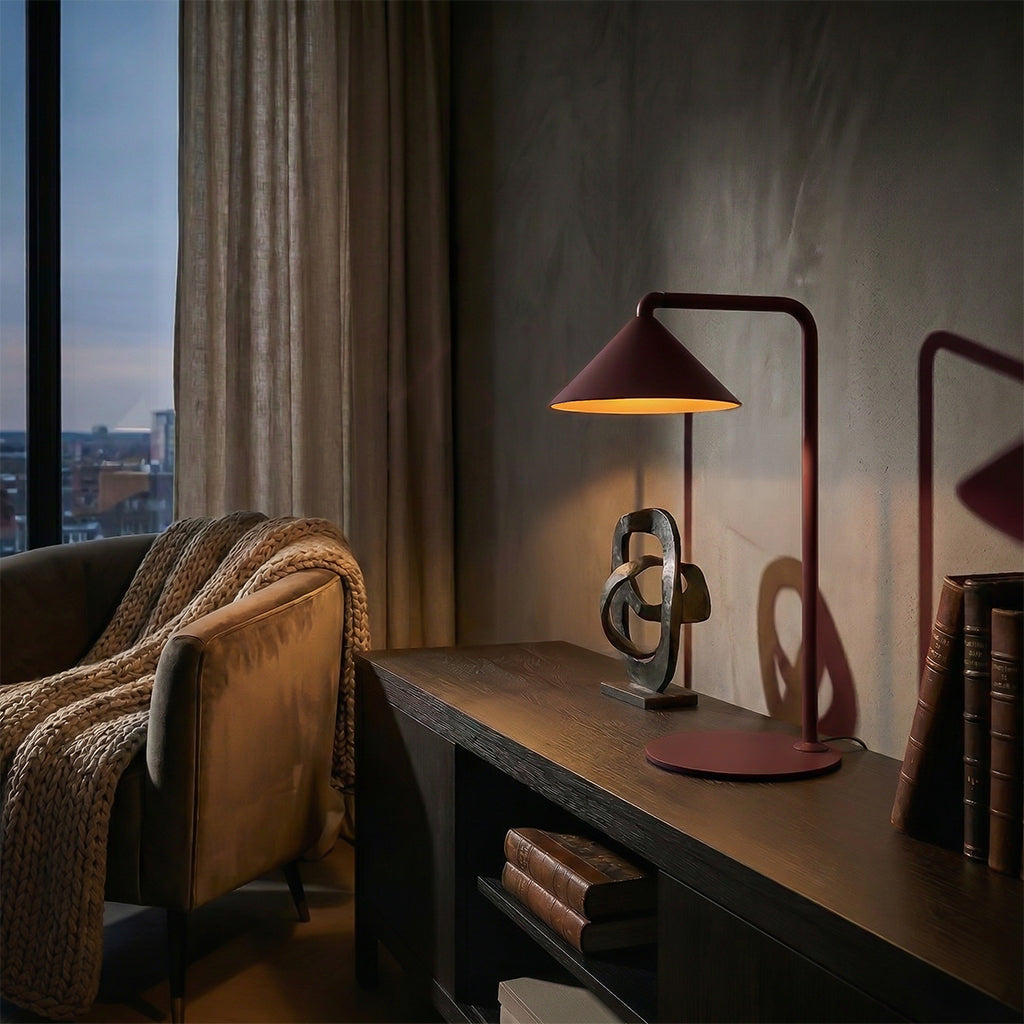 BEACON Talon table lamp with adjustable arm and modern design, ideal for desk or bedside lighting in a contemporary style.