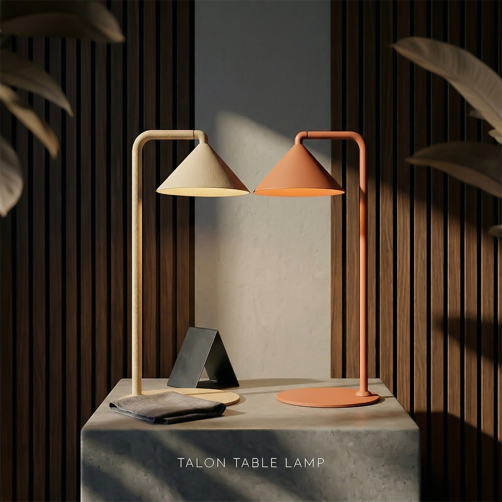 BEACON Talon Table Lamp with sleek modern design, featuring a metallic base and adjustable arm for desk or table lighting.