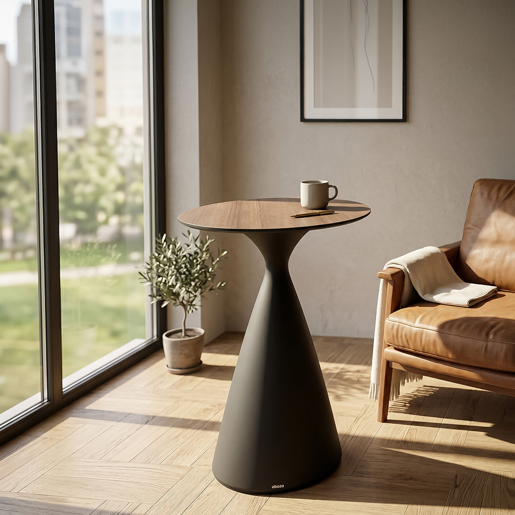 Outdoor aluminum bar table from BEACON Aether-Bar series, featuring a sleek, durable design perfect for outdoor entertaining.
