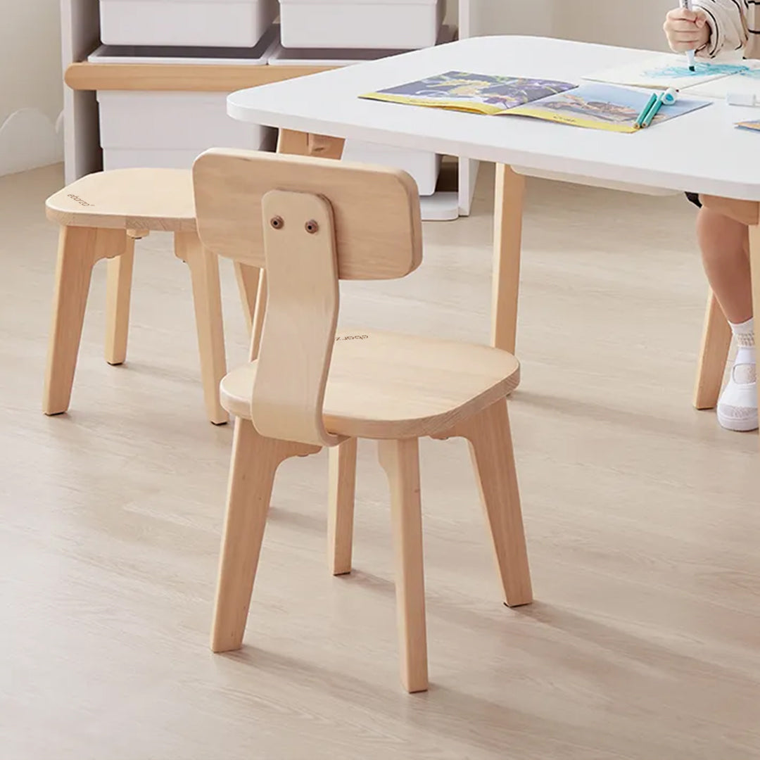 BOORI Tidy Kids Chair BK-TICHv25/AD in natural wood finish, small child's chair with rounded edges and sturdy design.