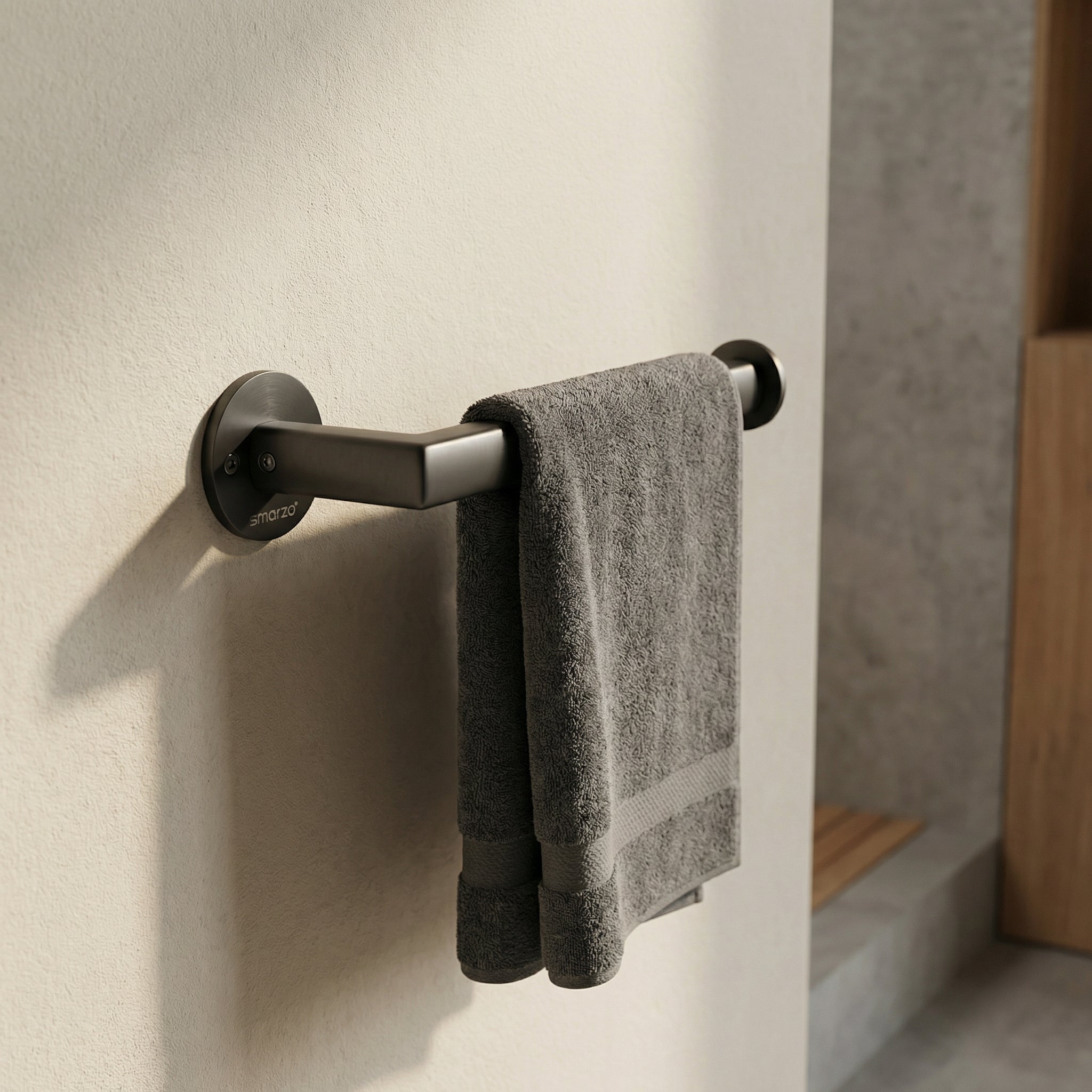 BEACON Arcus Towel Ring 889009, stylish bathroom towel hanger hook with sleek circular design, mounted on a wall.