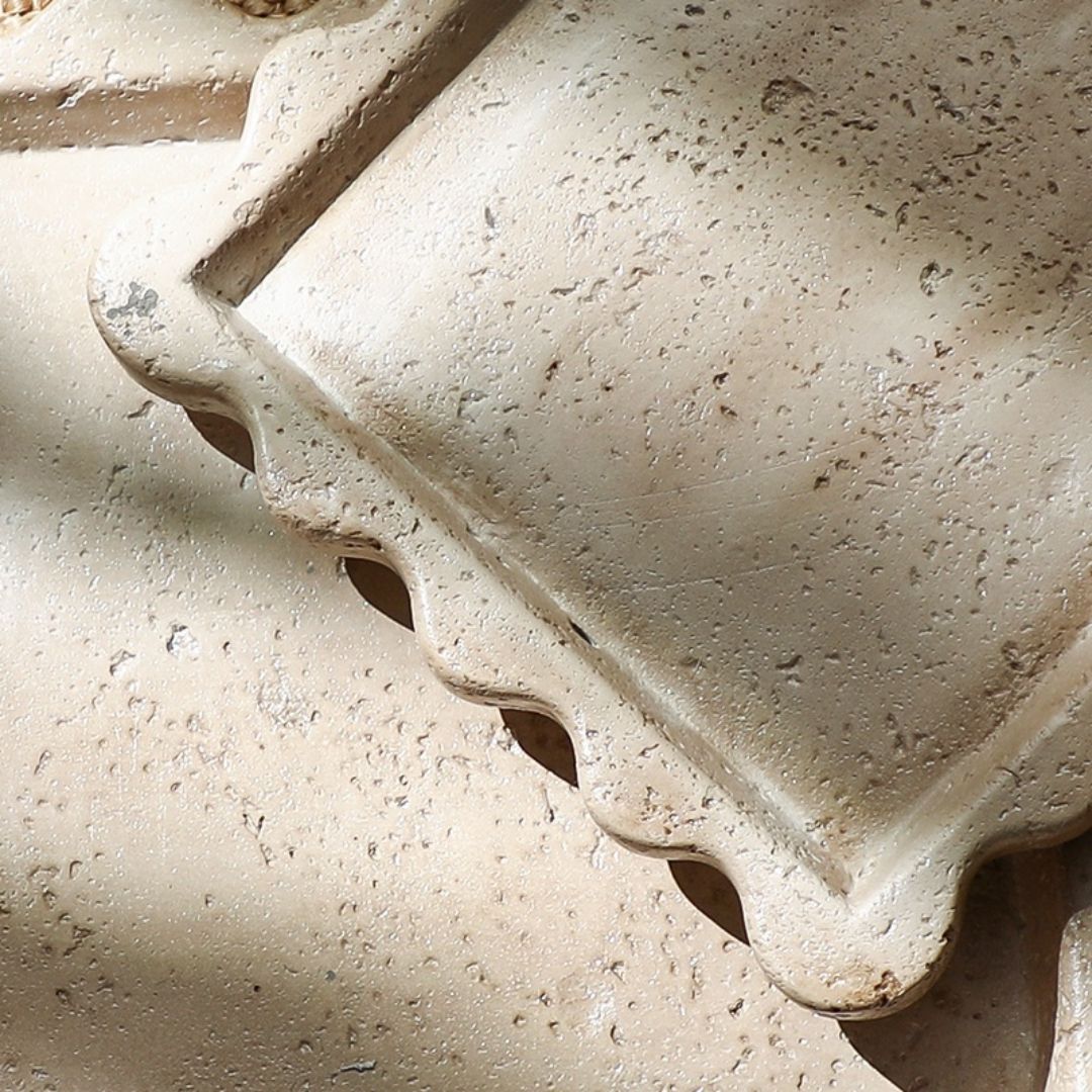 Travertine Curved Edge Plate-A FF-SN24015A -  Trays - ebarza Furniture UAE | Shop Modern Furniture in Abu Dhabi & Dubai - مفروشات ايبازرا في الامارات | تسوق اثاث عصري وديكورات مميزة في دبي وابوظبي