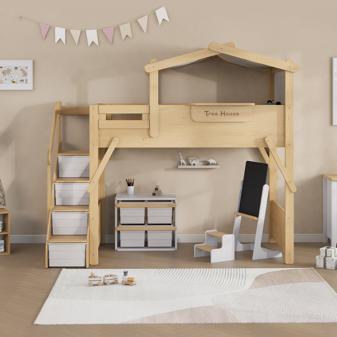 The King Tree House Double Kids Bed  (mattress size 203x107x18cm) BK-PSPMATC/20310718 - BK-THKSLB/TEBH - BA-KSBRF/BH - BA-KSBCK/BH - BK-NESSV24/TEBH - BKT-KSBTC/WG -  Kids Beds - ebarza Furniture UAE | Shop Modern Furniture in Abu Dhabi & Dubai - مفروشات ايبازرا في الامارات | تسوق اثاث عصري وديكورات مميزة في دبي وابوظبي