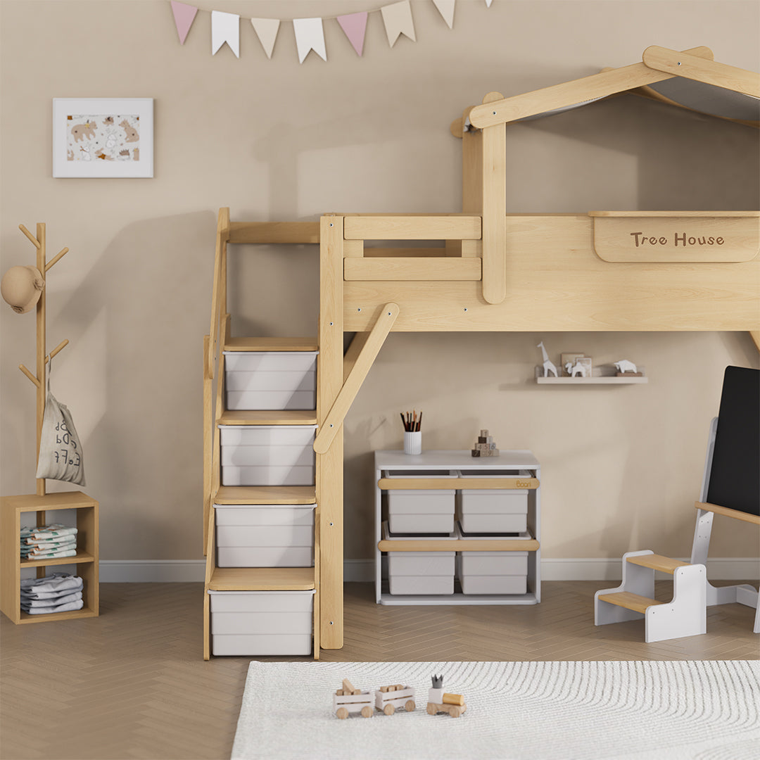 The King Tree House Double Kids Bed  (mattress size 203x107x18cm) BK-PSPMATC/20310718 - BK-THKSLB/TEBH - BA-KSBRF/BH - BA-KSBCK/BH - BK-NESSV24/TEBH - BKT-KSBTC/WG -  Kids Beds - ebarza Furniture UAE | Shop Modern Furniture in Abu Dhabi & Dubai - مفروشات ايبازرا في الامارات | تسوق اثاث عصري وديكورات مميزة في دبي وابوظبي