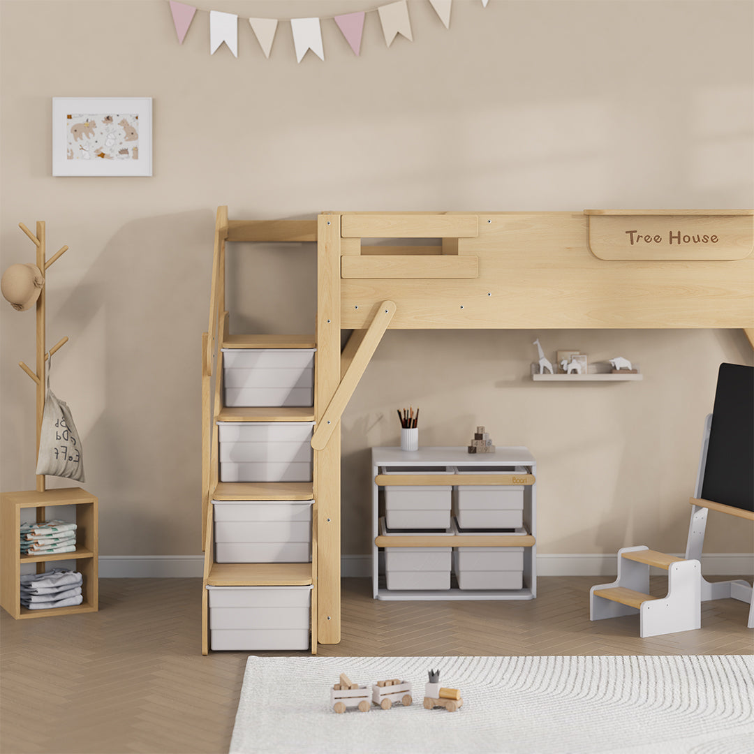 The King Tree House Double Kids Bed  (mattress size 203x107x18cm) BK-PSPMATC/20310718 - BK-THKSLB/TEBH - BA-KSBRF/BH - BA-KSBCK/BH - BK-NESSV24/TEBH - BKT-KSBTC/WG -  Kids Beds - ebarza Furniture UAE | Shop Modern Furniture in Abu Dhabi & Dubai - مفروشات ايبازرا في الامارات | تسوق اثاث عصري وديكورات مميزة في دبي وابوظبي