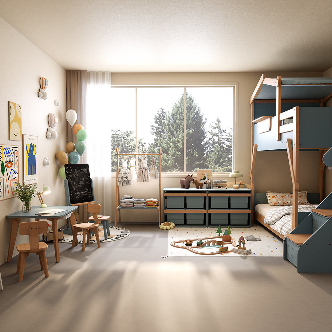 The King Tree House Double Kids Bed  (mattress size 203x107x18cm) BK-PSPMATC/20310718 - BK-THKSLB/TEBH - BA-KSBRF/BH - BA-KSBCK/BH - BK-NESSV24/TEBH - BKT-KSBTC/WG -  Kids Beds - ebarza Furniture UAE | Shop Modern Furniture in Abu Dhabi & Dubai - مفروشات ايبازرا في الامارات | تسوق اثاث عصري وديكورات مميزة في دبي وابوظبي