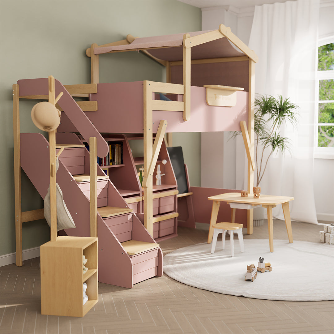 The King Tree House Double Kids Bed  (mattress size 203x107x18cm) BK-PSPMATC/20310718 - BK-THKSLB/TEBH - BA-KSBRF/BH - BA-KSBCK/BH - BK-NESSV24/TEBH - BKT-KSBTC/WG -  Kids Beds - ebarza Furniture UAE | Shop Modern Furniture in Abu Dhabi & Dubai - مفروشات ايبازرا في الامارات | تسوق اثاث عصري وديكورات مميزة في دبي وابوظبي