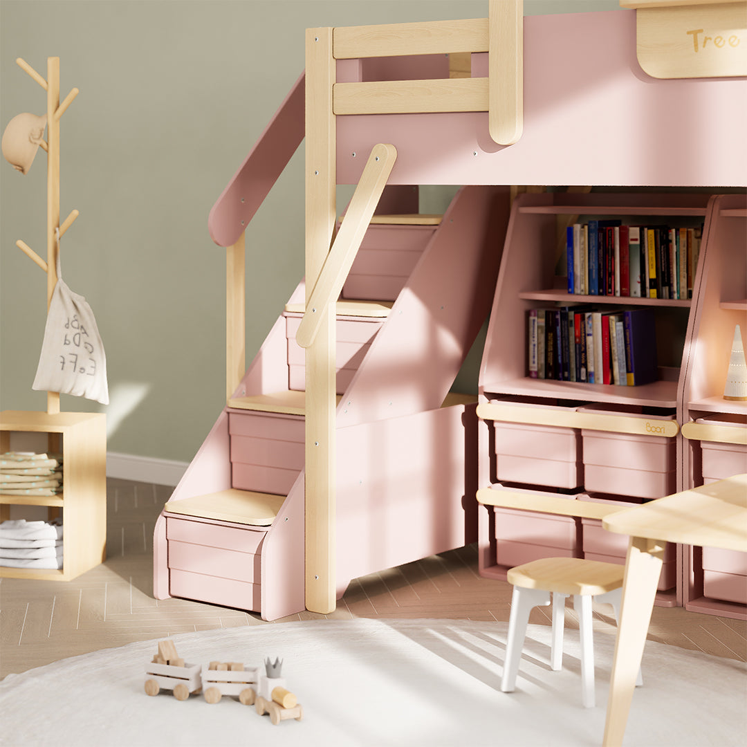 The King Tree House Double Kids Bed  (mattress size 203x107x18cm) BK-PSPMATC/20310718 - BK-THKSLB/TEBH - BA-KSBRF/BH - BA-KSBCK/BH - BK-NESSV24/TEBH - BKT-KSBTC/WG -  Kids Beds - ebarza Furniture UAE | Shop Modern Furniture in Abu Dhabi & Dubai - مفروشات ايبازرا في الامارات | تسوق اثاث عصري وديكورات مميزة في دبي وابوظبي