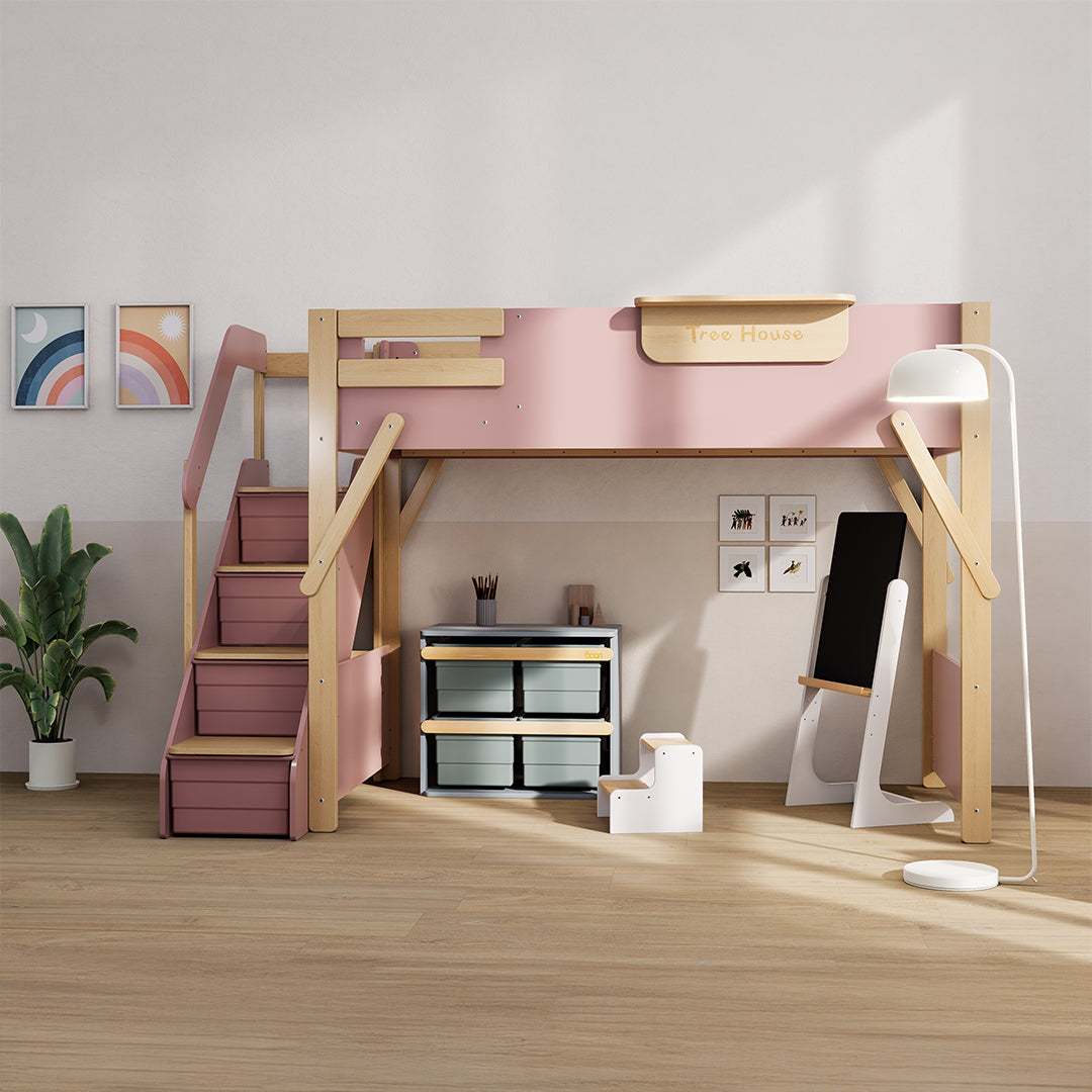 The King Tree House Double Kids Bed  (mattress size 203x107x18cm) BK-PSPMATC/20310718 - BK-THKSLB/TEBH - BA-KSBRF/BH - BA-KSBCK/BH - BK-NESSV24/TEBH - BKT-KSBTC/WG -  Kids Beds - ebarza Furniture UAE | Shop Modern Furniture in Abu Dhabi & Dubai - مفروشات ايبازرا في الامارات | تسوق اثاث عصري وديكورات مميزة في دبي وابوظبي