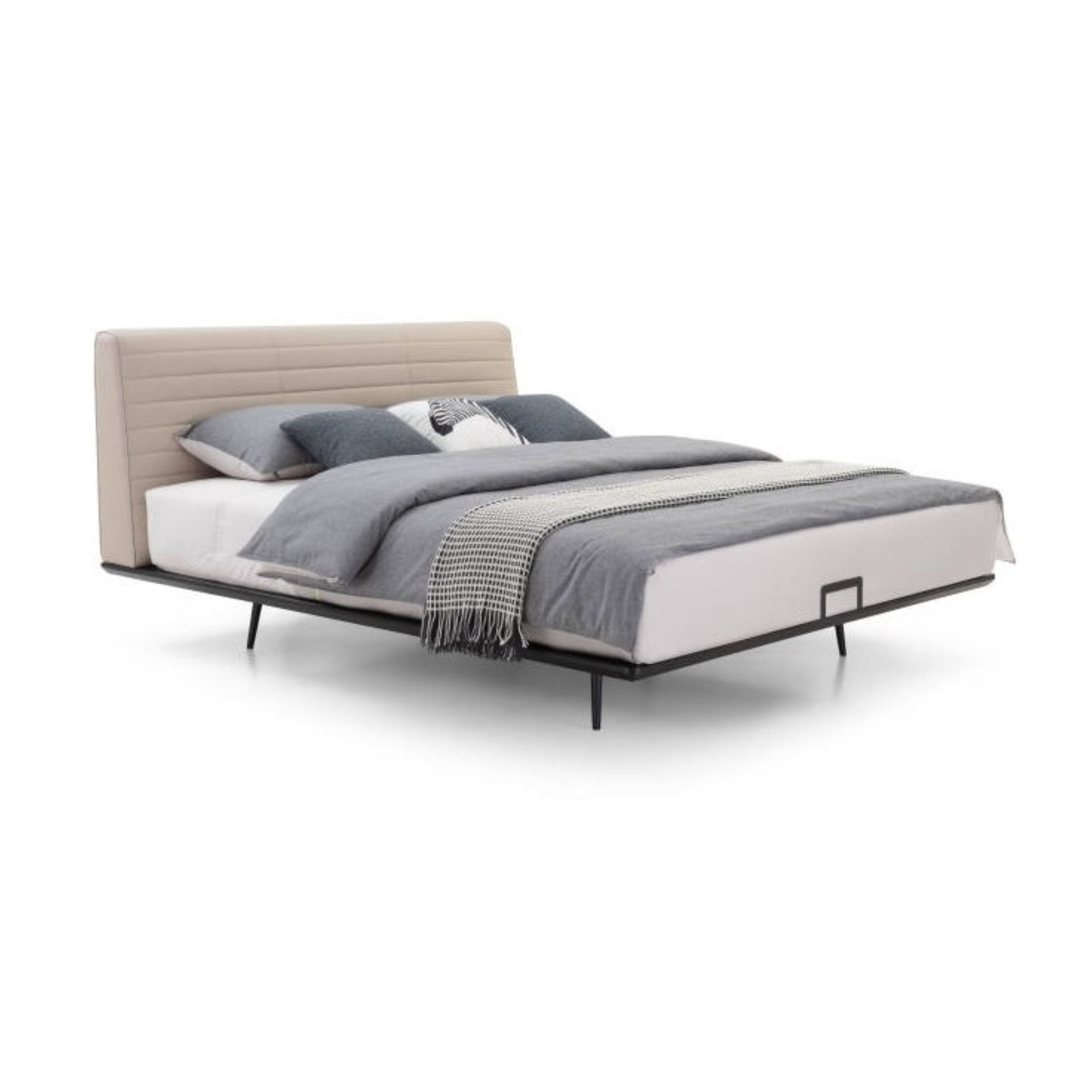 First Layer Leather Bed K2190 -  Bedsteads | سرير جلدي من الطبقة الأولى - ebarza Furniture UAE | Shop Modern Furniture in Abu Dhabi & Dubai - مفروشات ايبازرا في الامارات | تسوق اثاث عصري وديكورات مميزة في دبي وابوظبي