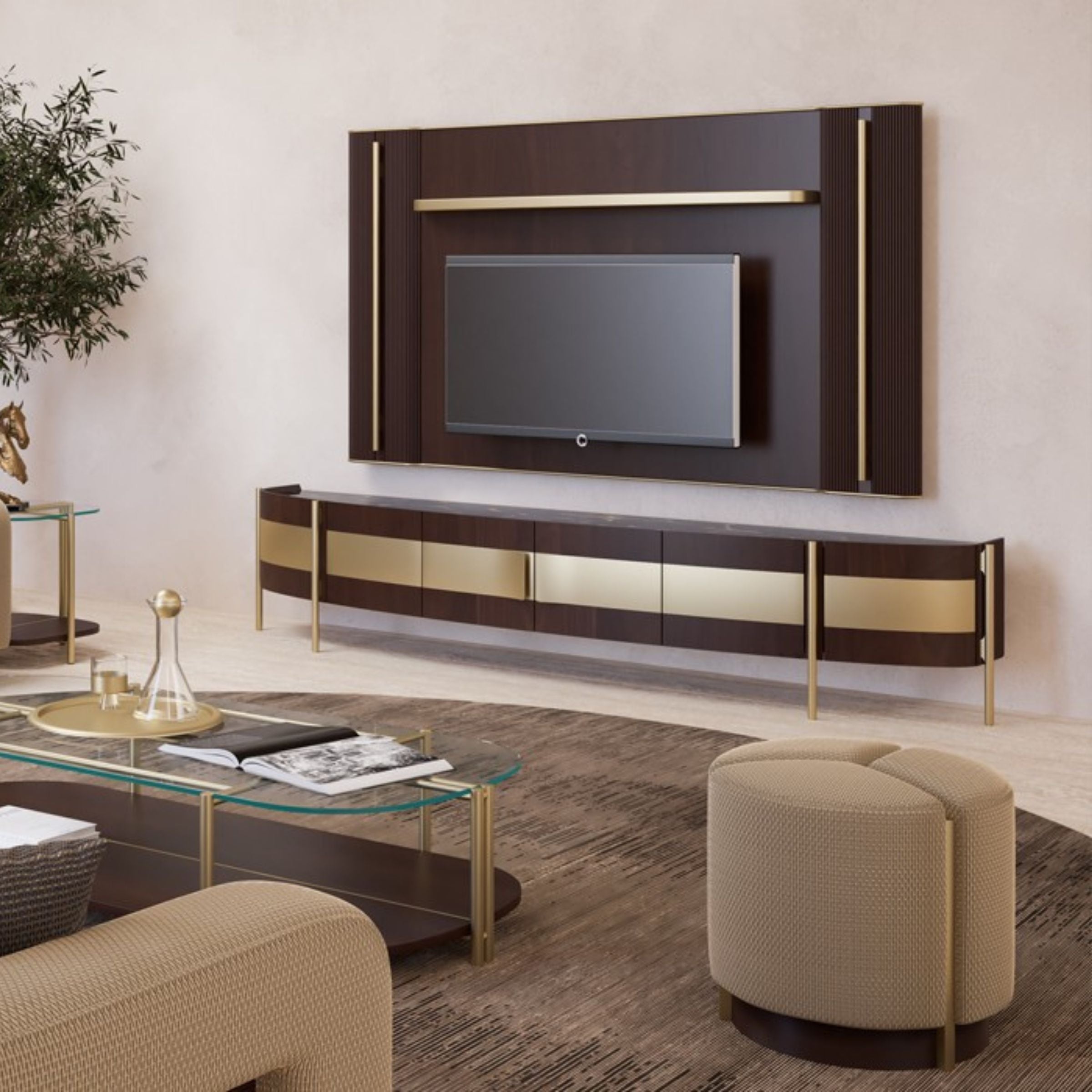 Vega TV Unit 268cm TVAVEG001 -  TV Units | طاولة تلفزيون فيجا - ebarza Furniture UAE | Shop Modern Furniture in Abu Dhabi & Dubai - مفروشات ايبازرا في الامارات | تسوق اثاث عصري وديكورات مميزة في دبي وابوظبي