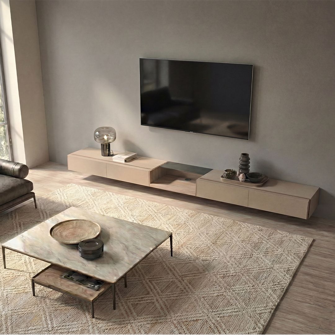 Vellum Suspended / Hanged TV Unit - Dresser -  A style - TV-888 -  Storage/TV Unites - ebarza Furniture UAE | Shop Modern Furniture in Abu Dhabi & Dubai - مفروشات ايبازرا في الامارات | تسوق اثاث عصري وديكورات مميزة في دبي وابوظبي