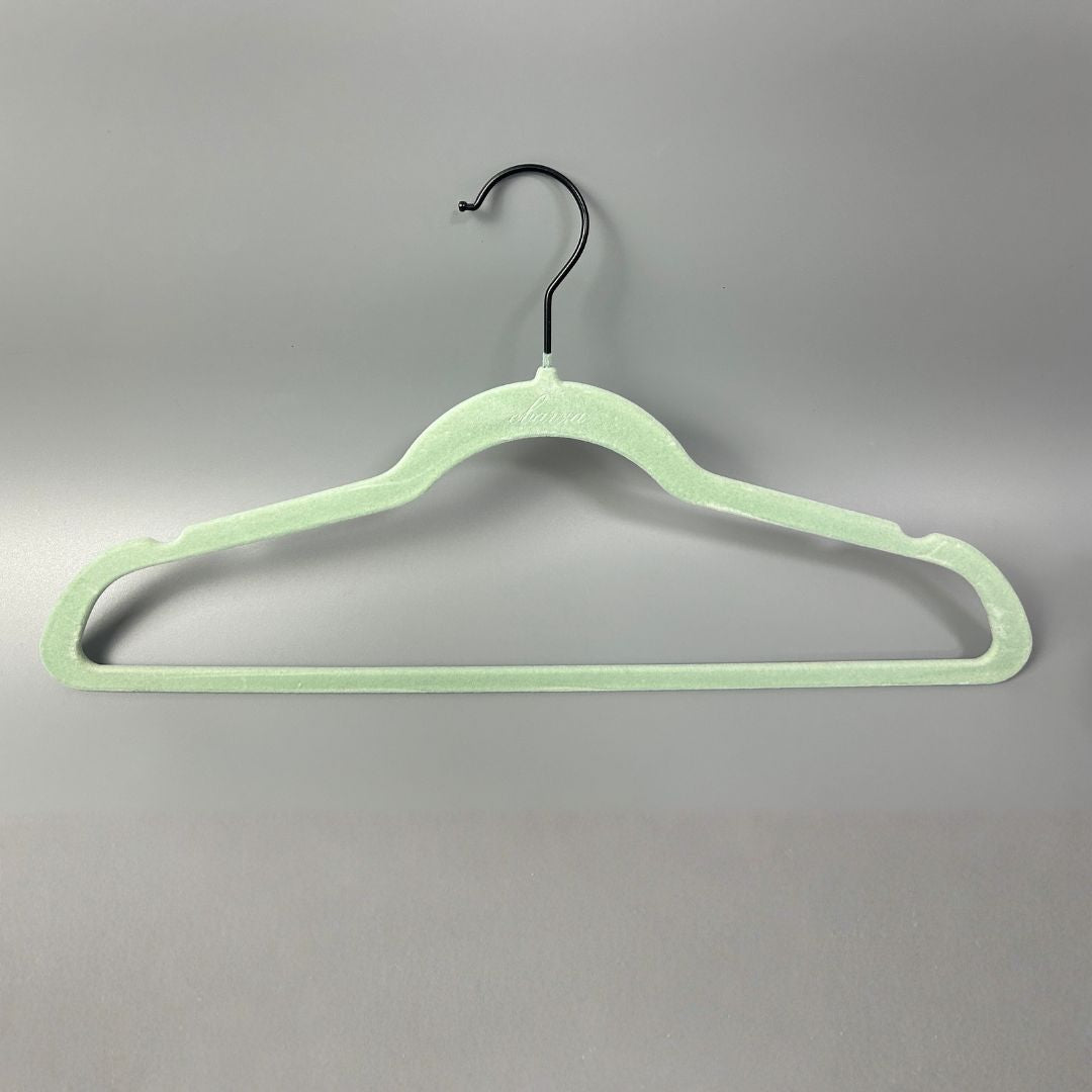 Pre-order 75 Days Delivery Set of 5 Velvet Plastic Hanger - LVPH01 - Light Blue