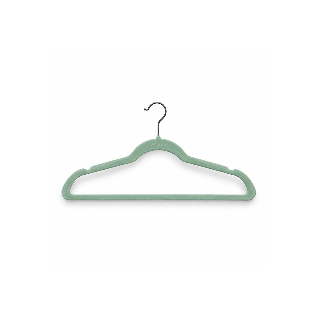 Set of 5 Velvet Plastic Hanger  LVPH01 - Light Blue