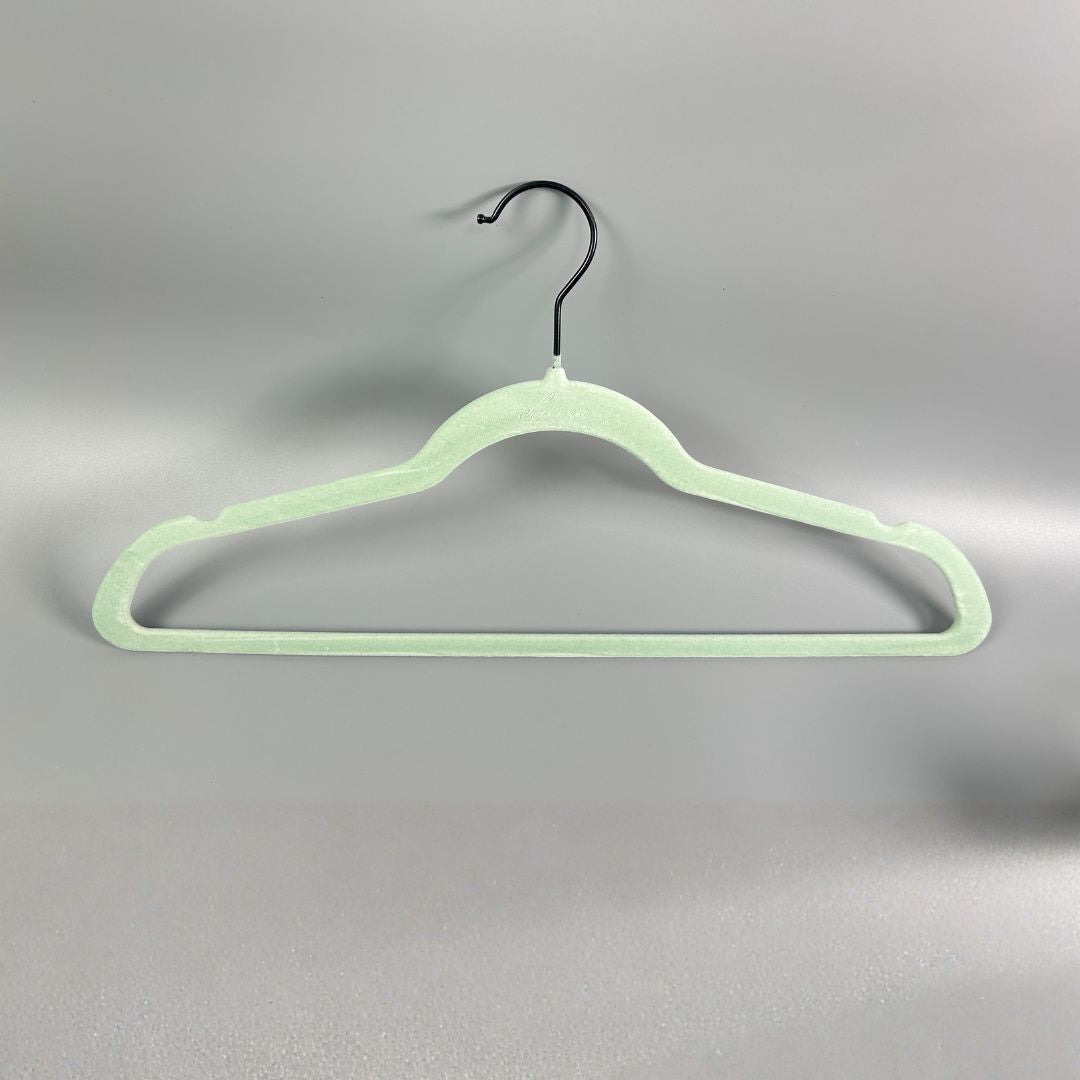 Pre-order 75 Days Delivery Set of 5 Velvet Plastic Hanger - LVPH01 - Light Blue