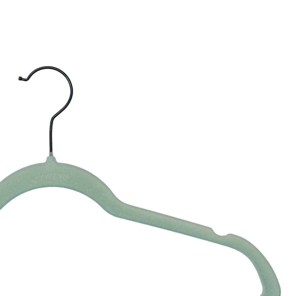 Set of 5 Velvet Plastic Hanger  LVPH01 - Light Blue