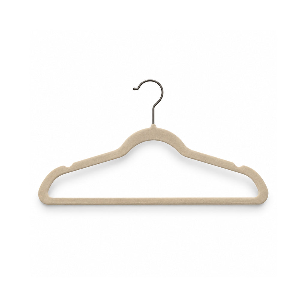 Set of 5 Velvet Plastic Hanger  LVPH01 - Beige