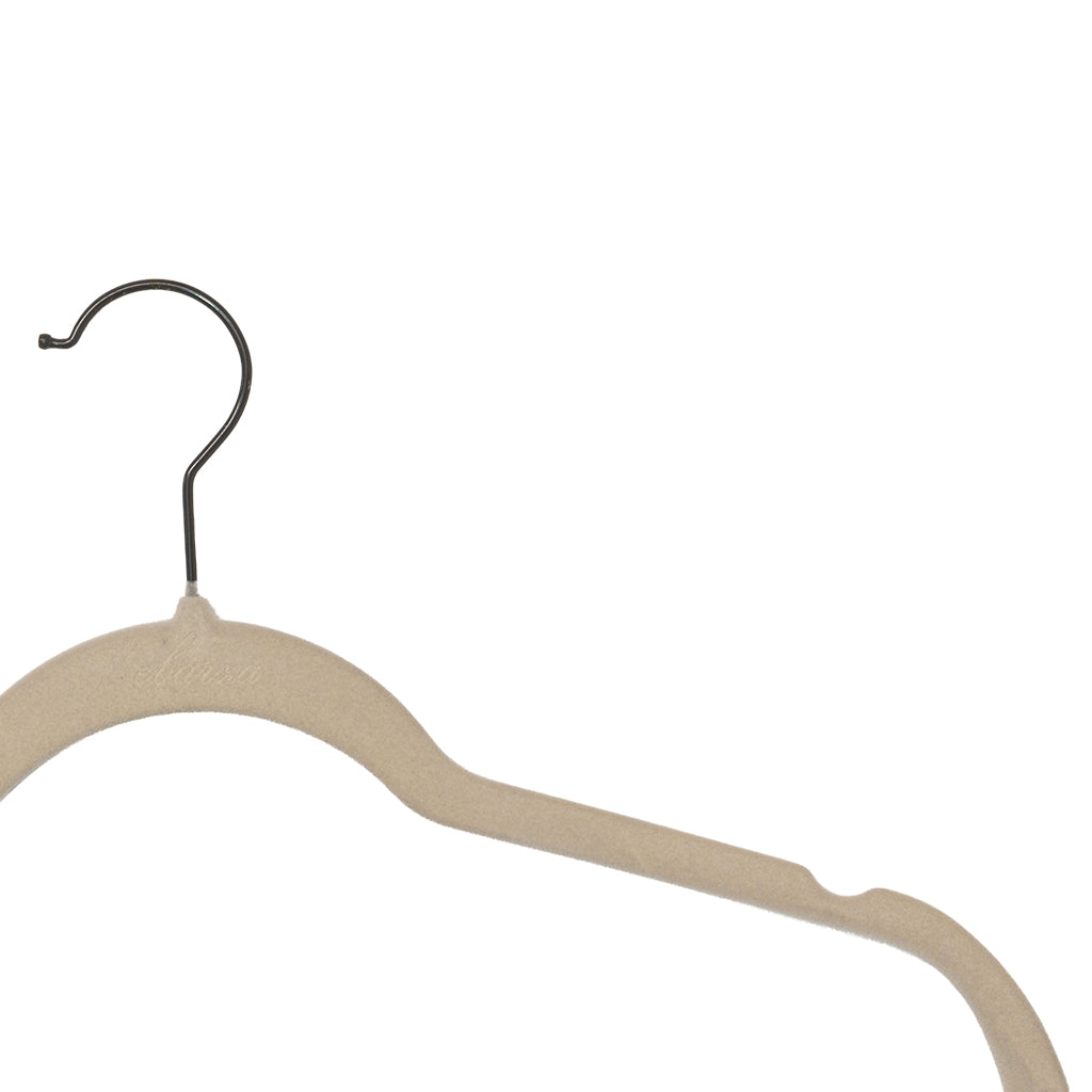 Set of 5 Velvet Plastic Hanger  LVPH01 - Beige