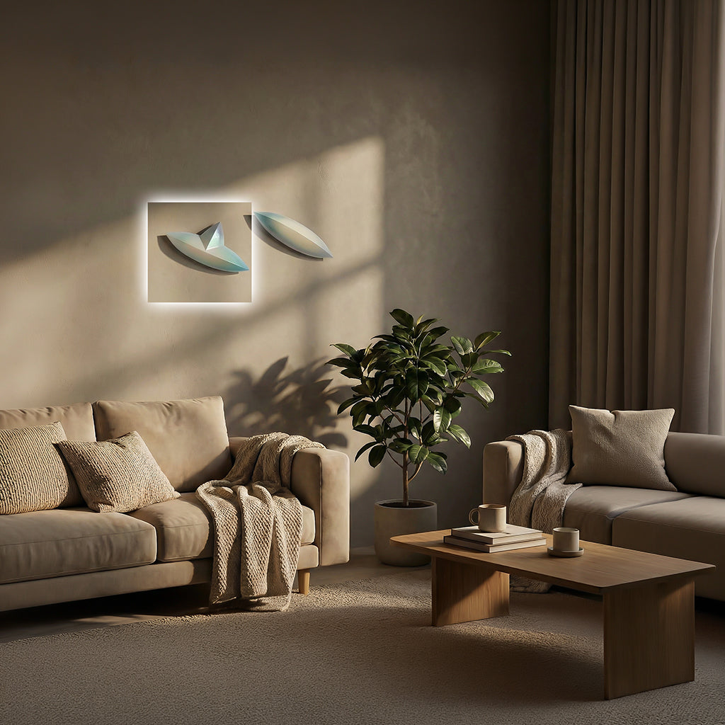 Vetro handmade wall art painting by BEACON, 22x11x5cm with abstract design in vibrant colors, ready to hang on wall.