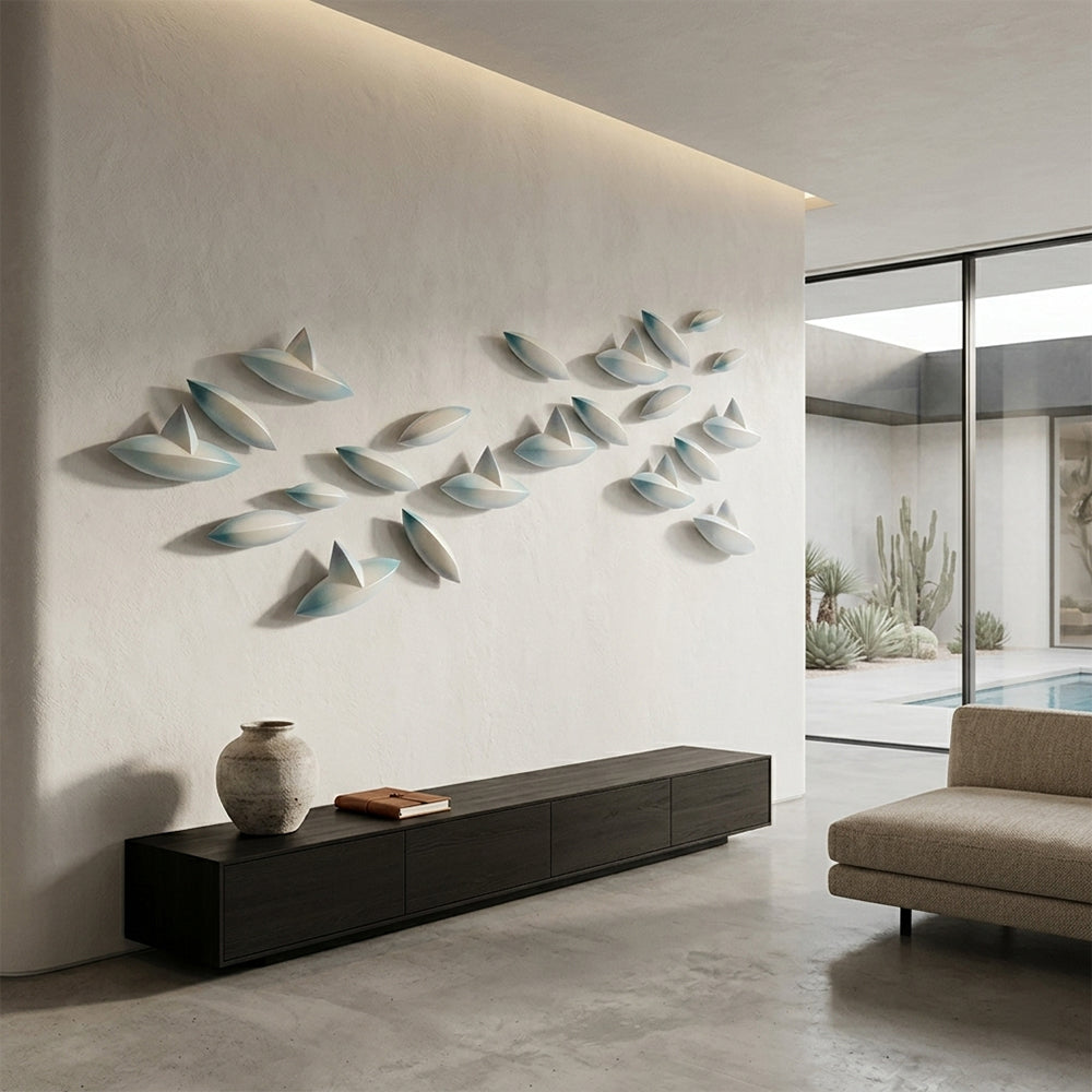 Vetro handmade wall art painting by BEACON, 22x11x5cm, featuring abstract design on a white background.