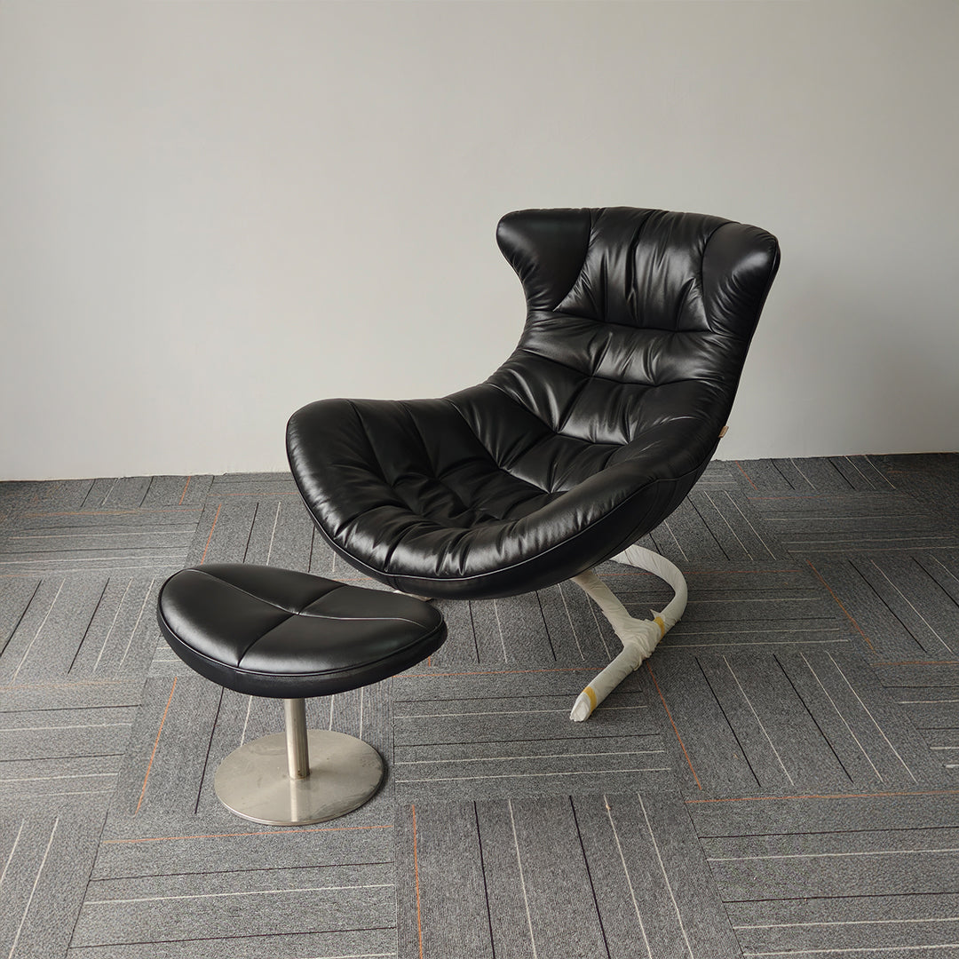 Vexel Lounge Chair with Ottoman F-2028A -  Lounge Chairs - ebarza Furniture UAE | Shop Modern Furniture in Abu Dhabi & Dubai - مفروشات ايبازرا في الامارات | تسوق اثاث عصري وديكورات مميزة في دبي وابوظبي