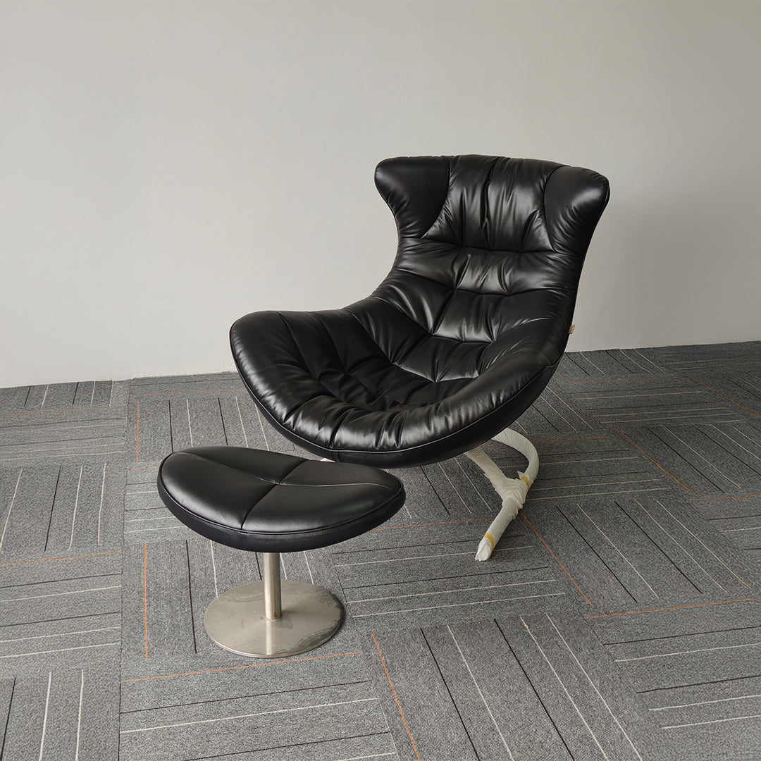 Vexel Lounge Chair with Ottoman F-2028A -  Lounge Chairs - ebarza Furniture UAE | Shop Modern Furniture in Abu Dhabi & Dubai - مفروشات ايبازرا في الامارات | تسوق اثاث عصري وديكورات مميزة في دبي وابوظبي