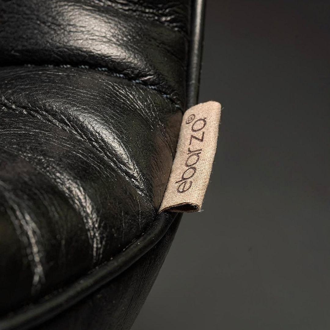 black leather Lounge chair with ottoman