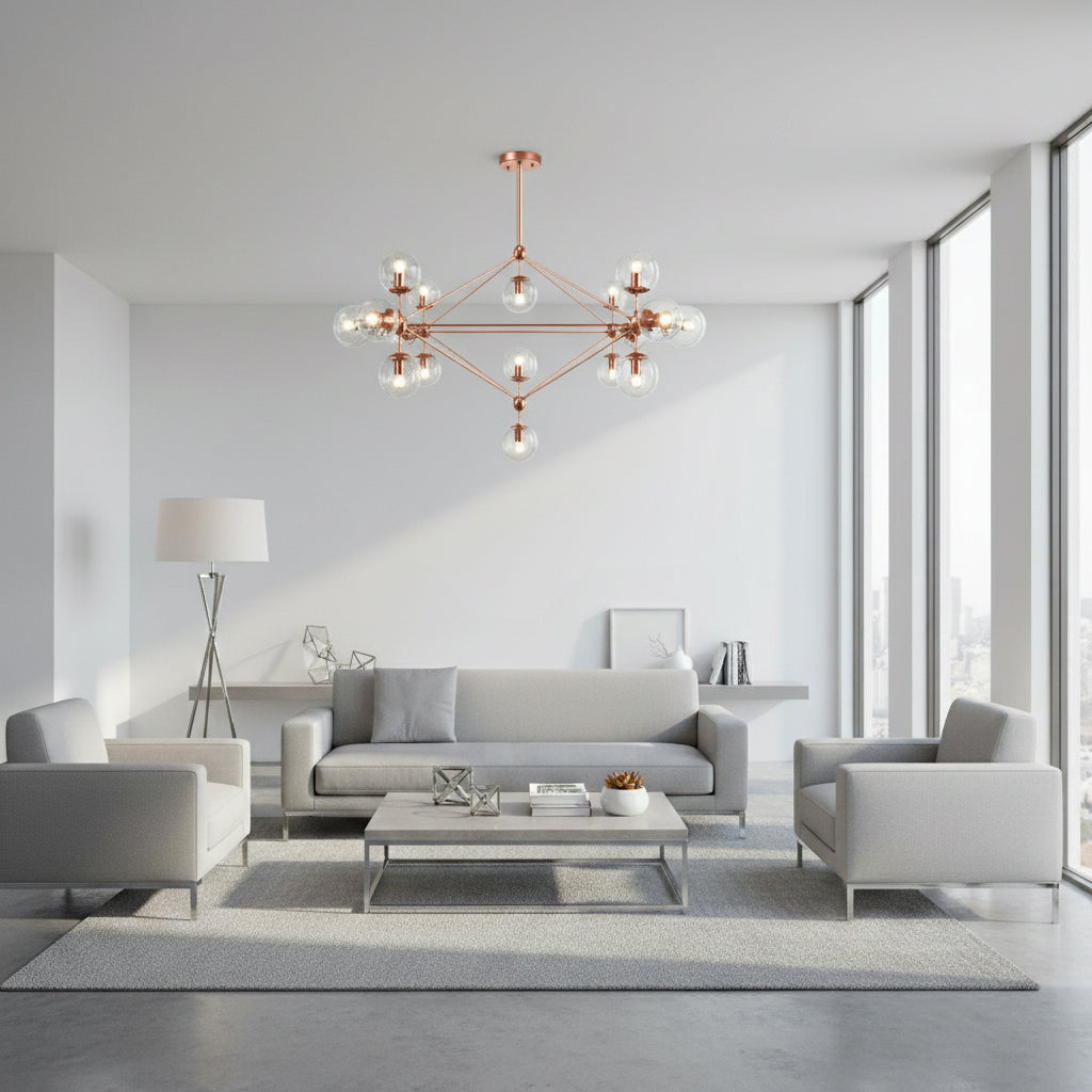 Vintage 15 Heads  Bubble  Chandelier  Cy-Dd-309-15-Rg -  Pendant Lamps - ebarza Furniture UAE | Shop Modern Furniture in Abu Dhabi & Dubai - مفروشات ايبازرا في الامارات | تسوق اثاث عصري وديكورات مميزة في دبي وابوظبي