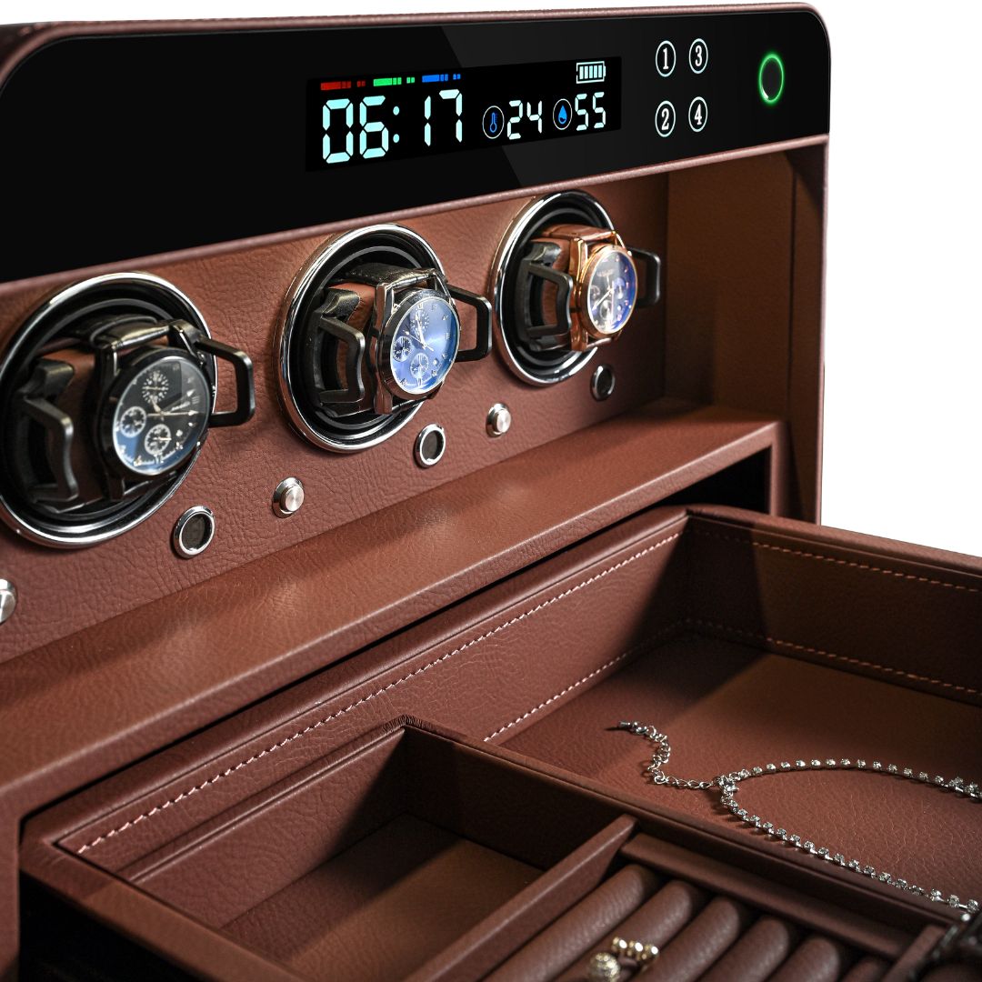 Watch Winder 3 Watchs CH9-ST053-T3-400 -  Safe Box - ebarza Furniture UAE | Shop Modern Furniture in Abu Dhabi & Dubai - مفروشات ايبازرا في الامارات | تسوق اثاث عصري وديكورات مميزة في دبي وابوظبي
