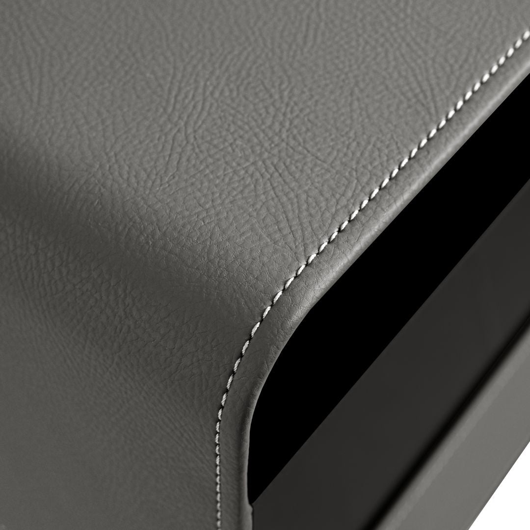 Beacon fingerprint safe box with built-in watch winder holding six watches, black exterior, detailed control panel visible.