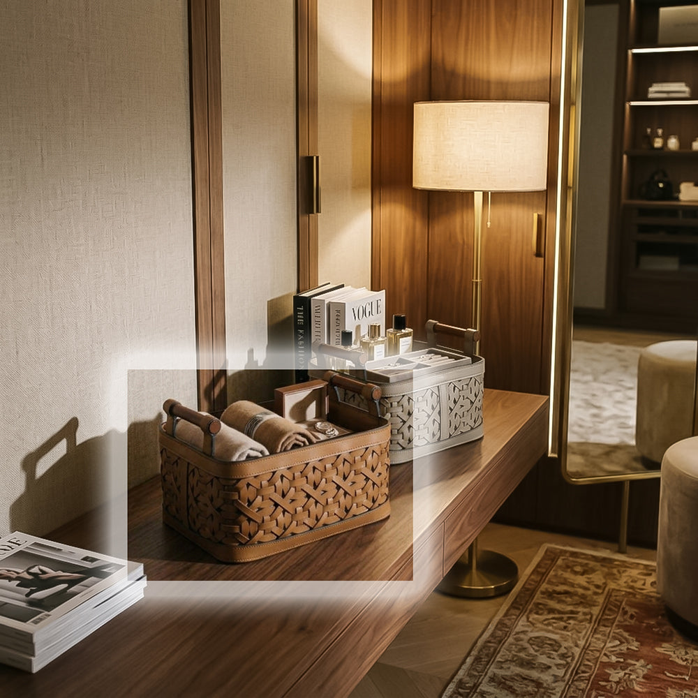 Beaven Weaven Storage Basket KK5004G made of woven material, featuring a sturdy handle and spacious interior for organization.