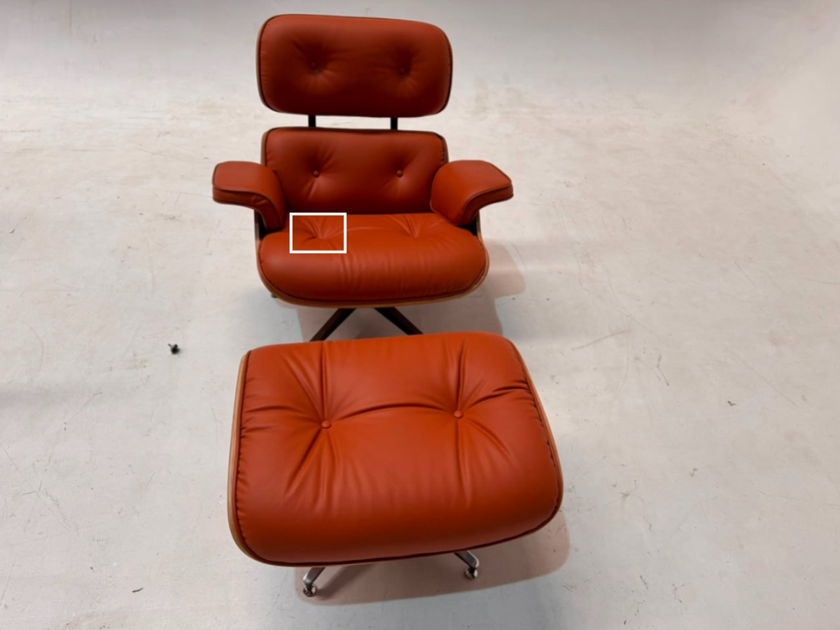 AS IS - Lounge Chair And Ottoman Tall CARAMEL/BLACK Bp8026-Black/legs