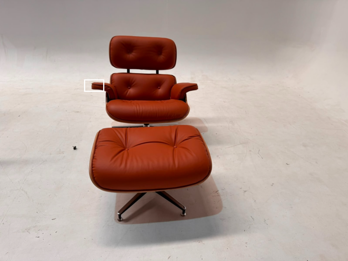 AS IS - Lounge Chair And Ottoman Tall CARAMEL/BLACK Bp8026-Black/legs