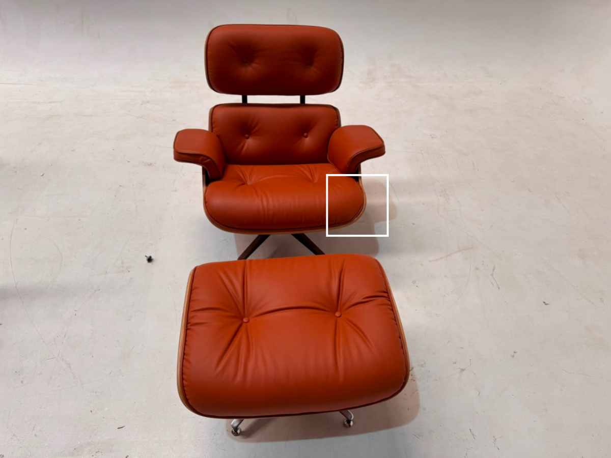 AS IS - Lounge Chair And Ottoman Tall CARAMEL/BLACK Bp8026-Black/legs
