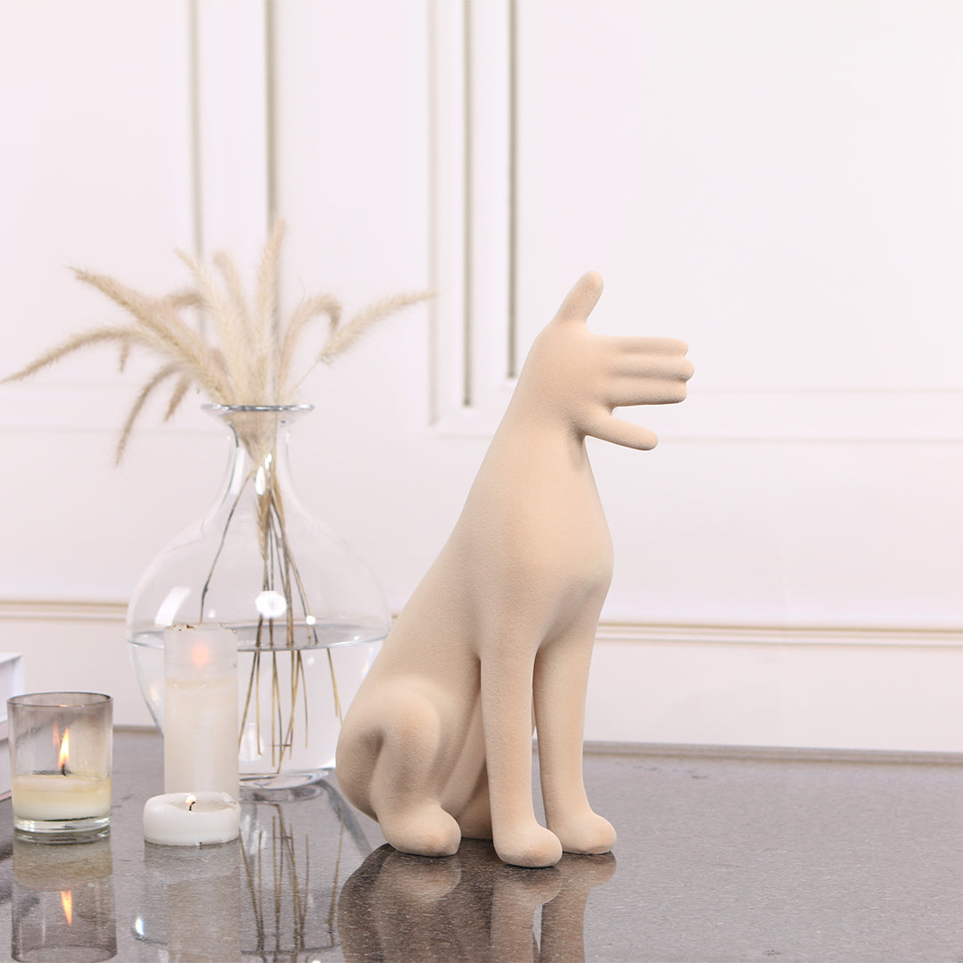 Abstract friendly dog sculpture from BEACON home decor figurines collection, showcasing a modern, artistic dog figure.