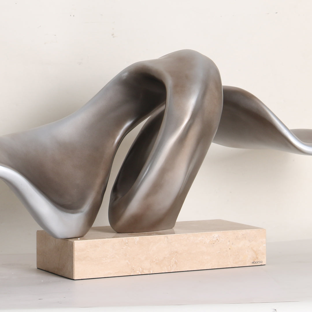 Abstract sculpture KA3114A home decor figurine by BEACON, modern art piece with flowing lines and textured surface.