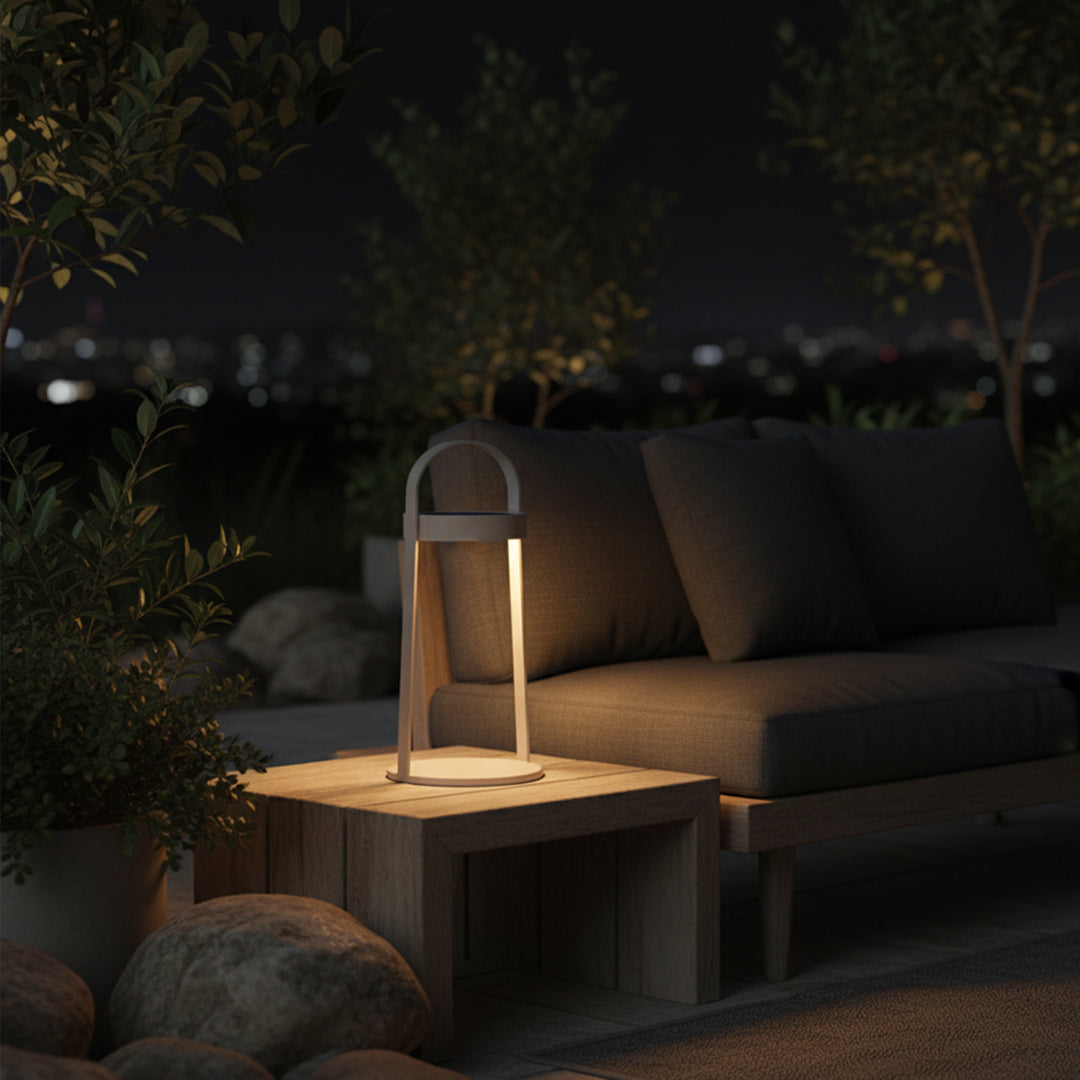 Alu Indoor/Outdoor Hand Lamp by BEACON, 42cm smart outdoor lighting with aluminum design, model KH8510N117ALU, suitable for outdoor use