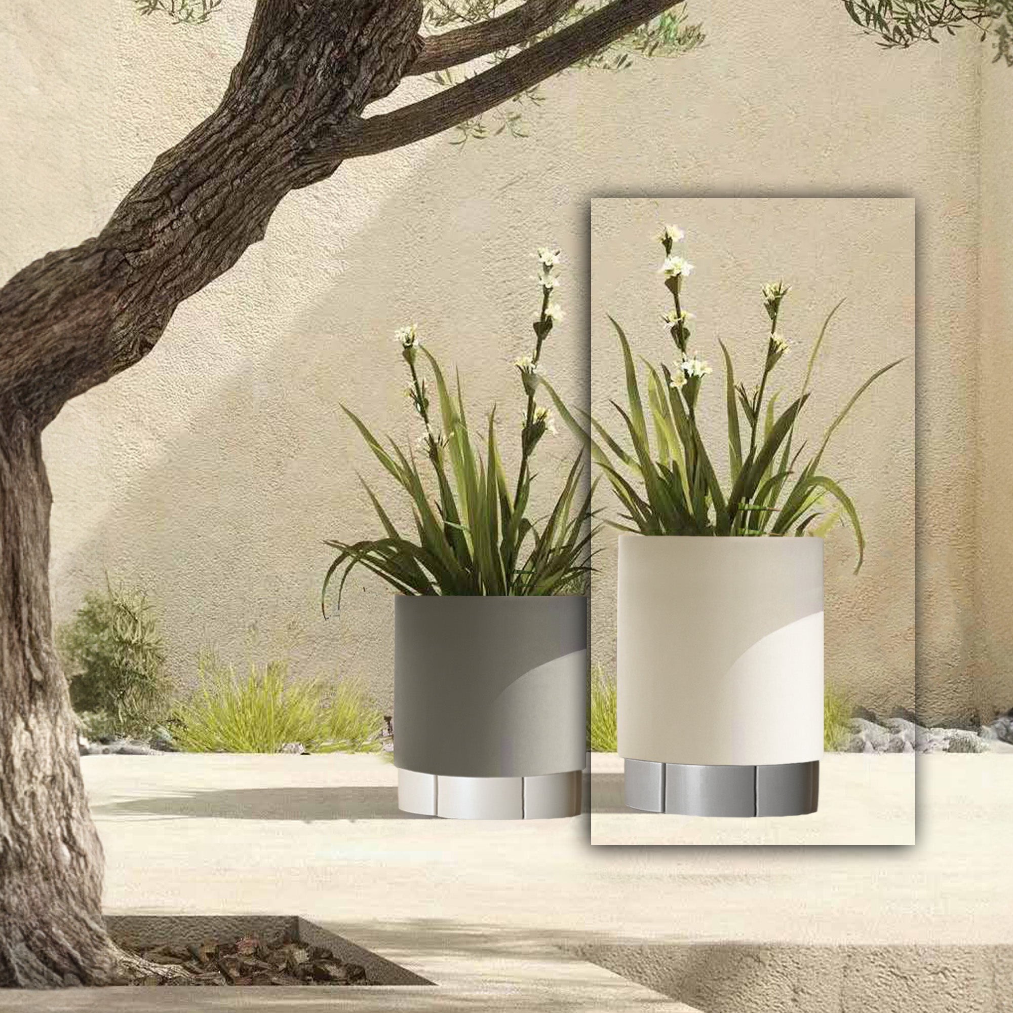 Alu Indoor/Outdoor Planter Box 49.5cm - KH8602A51ALU-BeigeTop -  Planter Boxes - ebarza Furniture UAE | Shop Modern Furniture in Abu Dhabi & Dubai - مفروشات ايبازرا في الامارات | تسوق اثاث عصري وديكورات مميزة في دبي وابوظبي